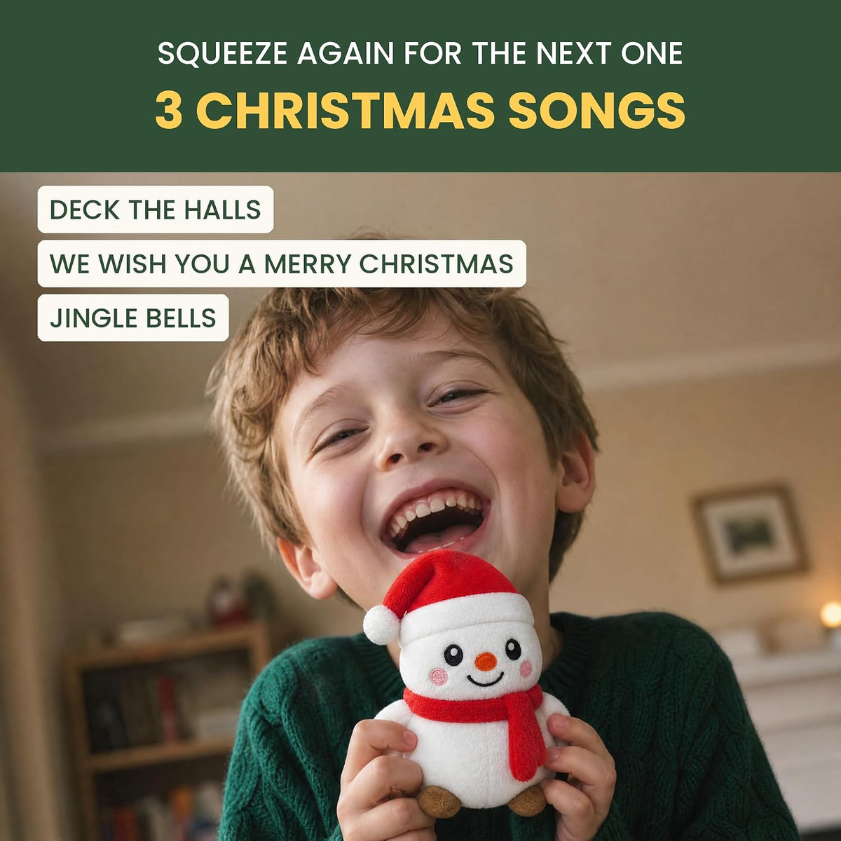 Juguete de peluche de muñeco de nieve pedos, reproduce 3 canciones...
