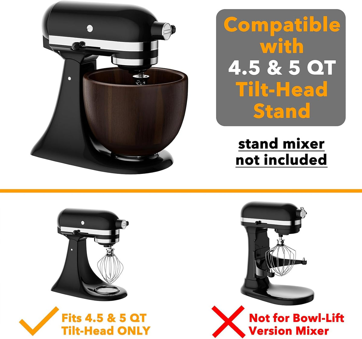 SpaceAid Cuenco de madera para mezclador \u2013 Kitchen Space Aid S...