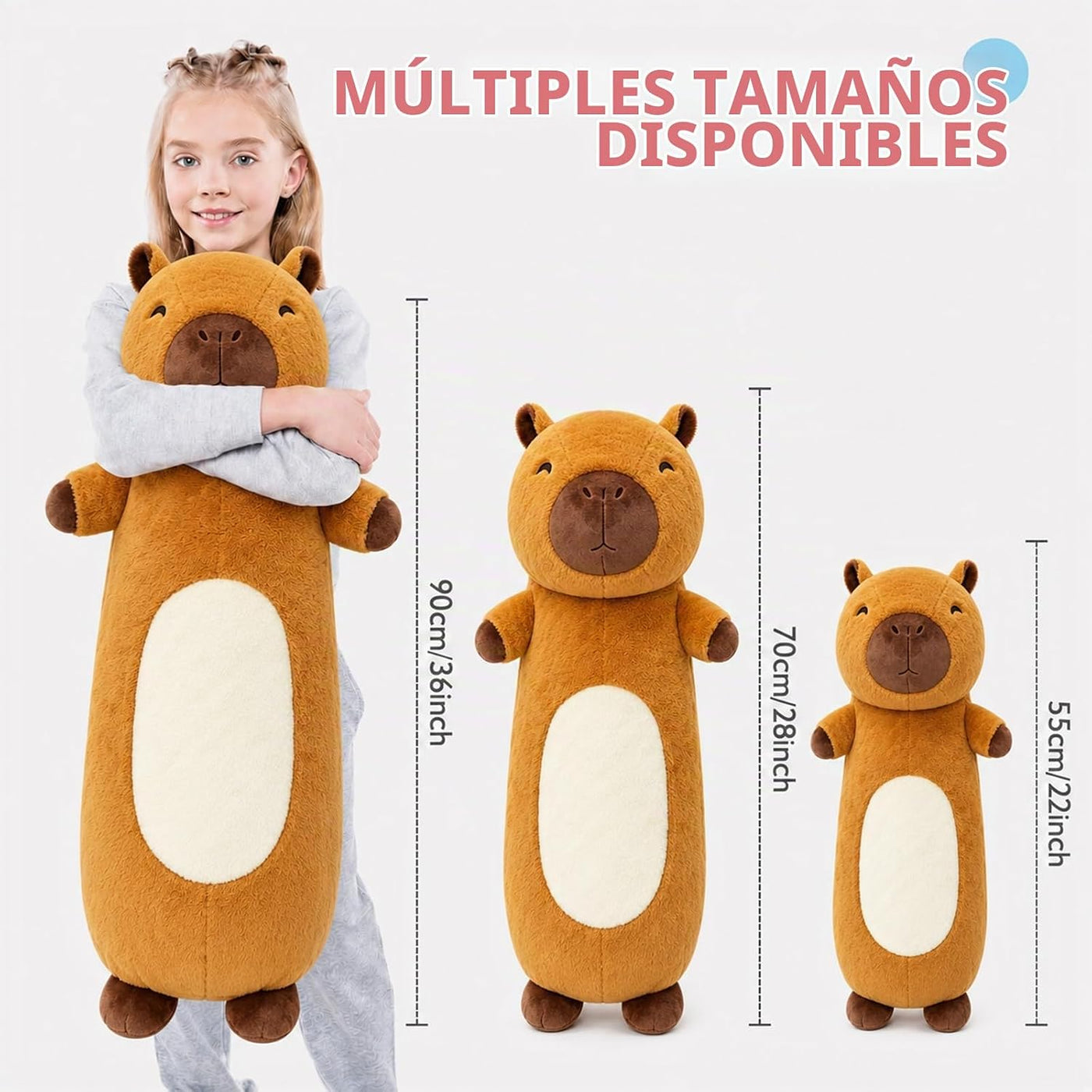 Tianmihou Peluche Capybara de 36 pulgadas, grande, suave, realista,...