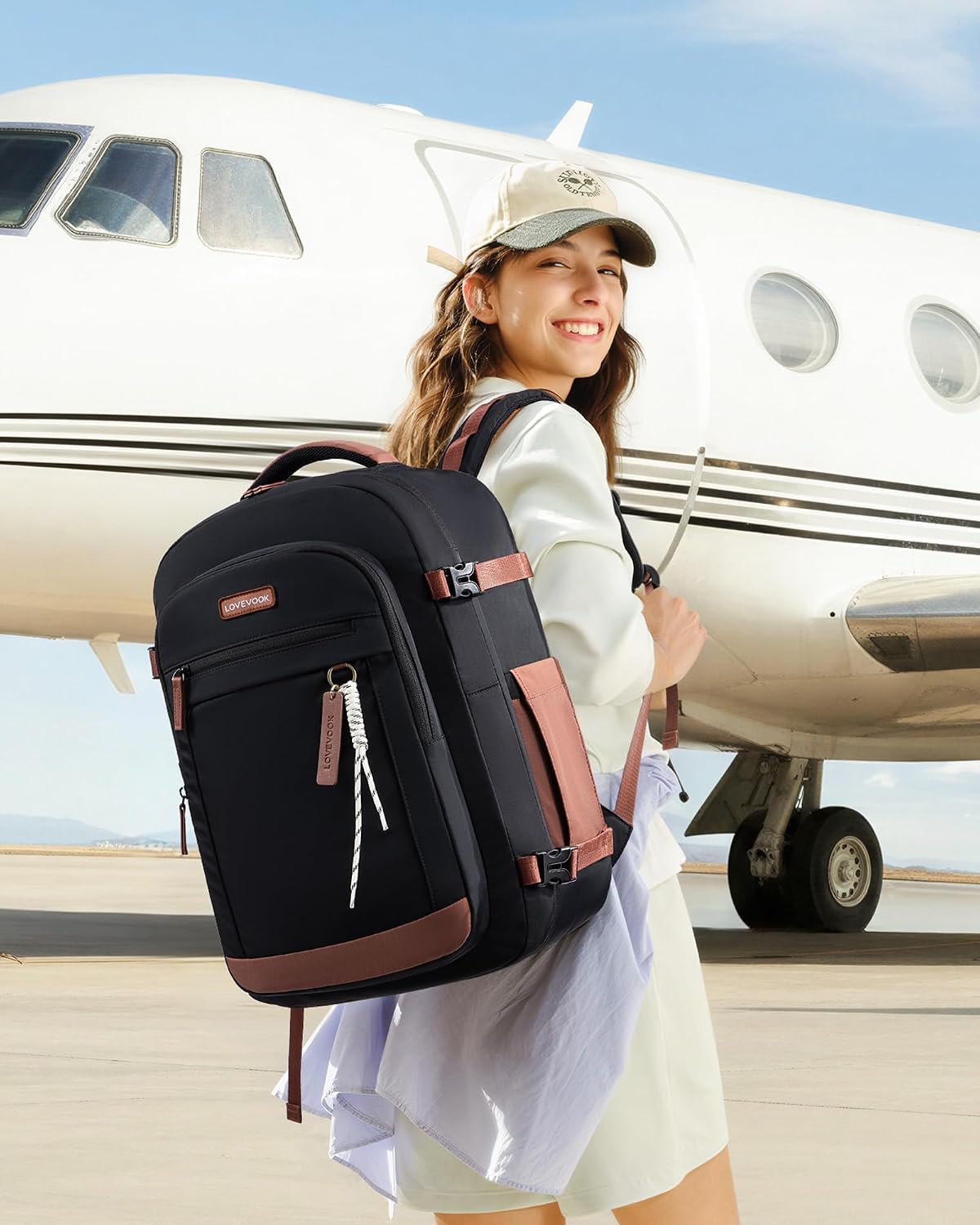 LOVEVOOK Mochila de viaje de 50 L para hombres y mujeres, equipaje...
