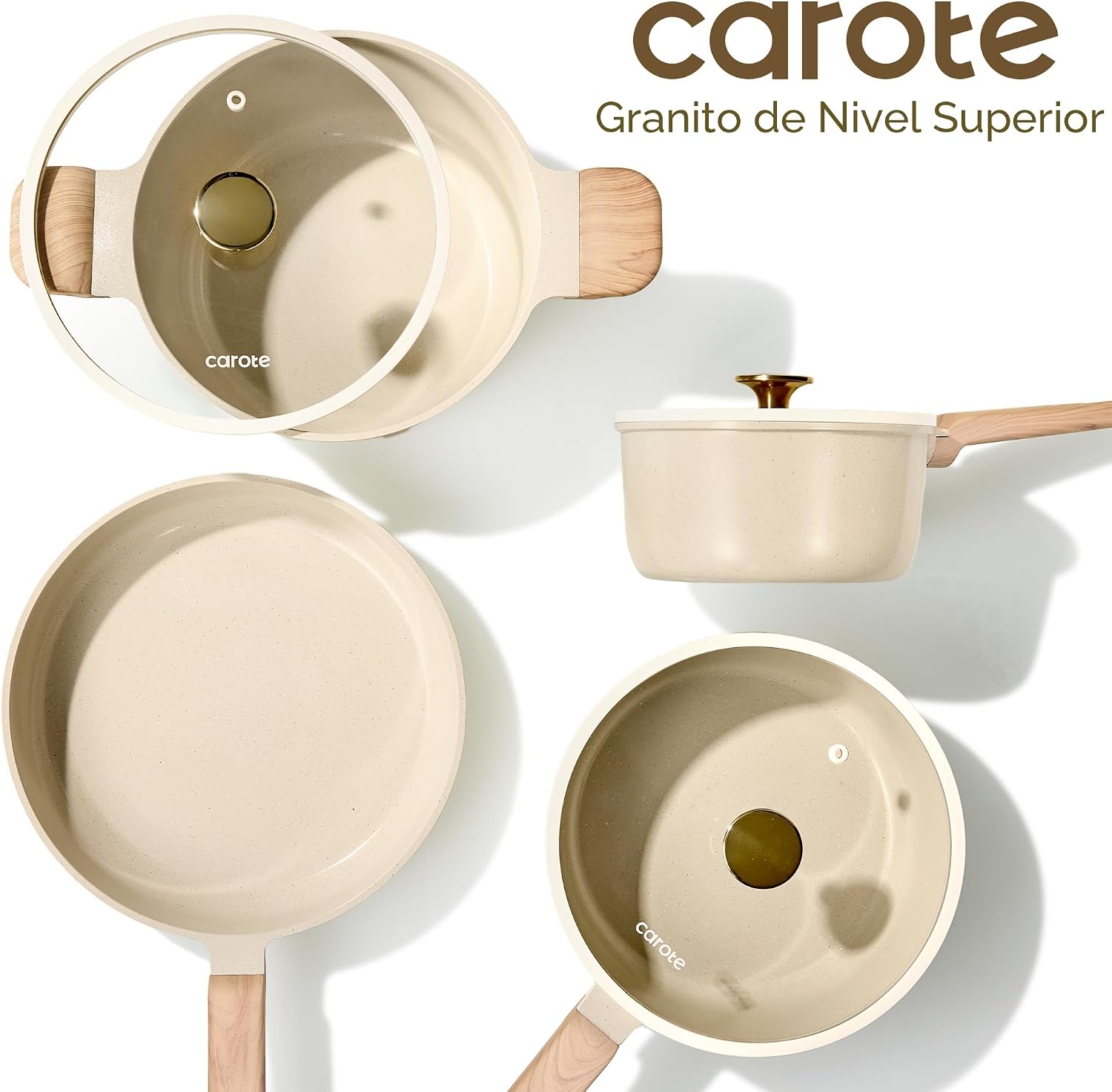 CAROTE Juego de ollas y sartenes, juego de utensilios de cocina de...
