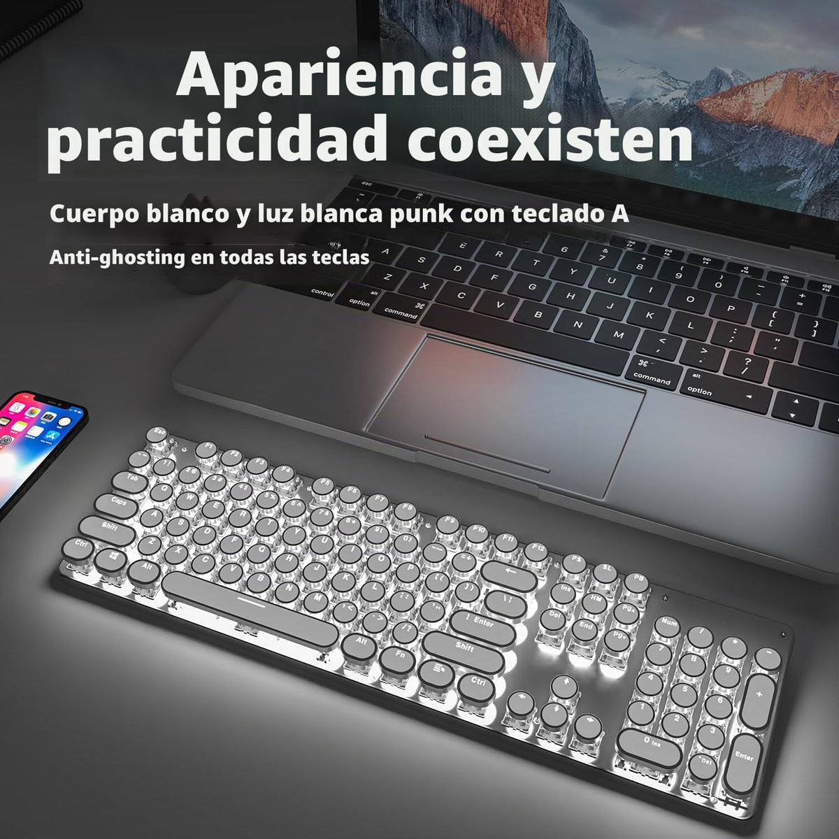 SEUNKWANG EWEADN TK950 Teclado de máquina de escribir inalámbrico m...