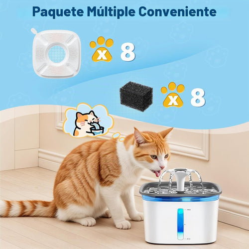 16 filtros de fuente de agua para gatos Veken de 95 onzas\/2.8 L, 6...