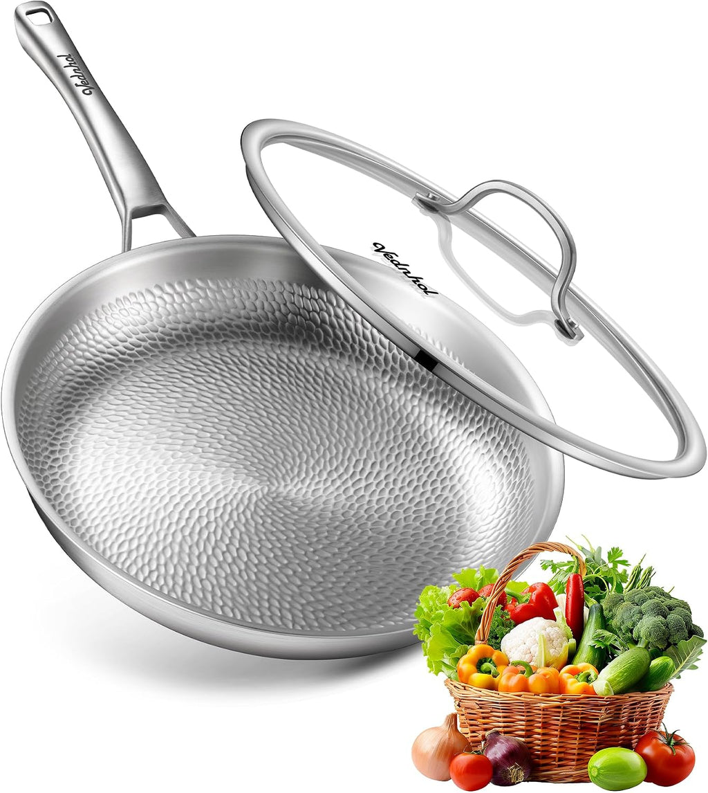 Sartenes de titanio para cocinar | Sartén para gratinar martillada...