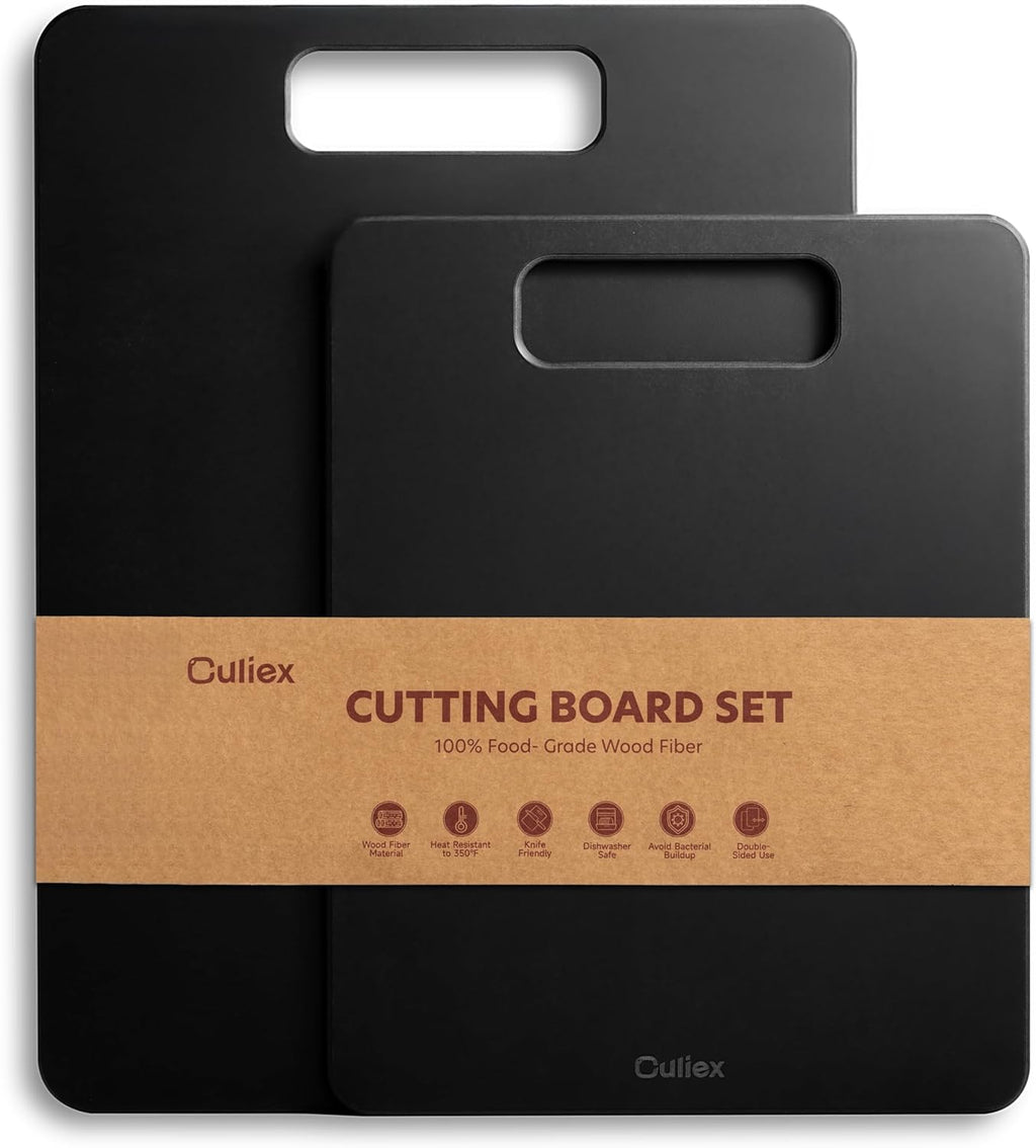 Culiex Juego de 2 tablas de cortar de fibra de madera, aptas para l...