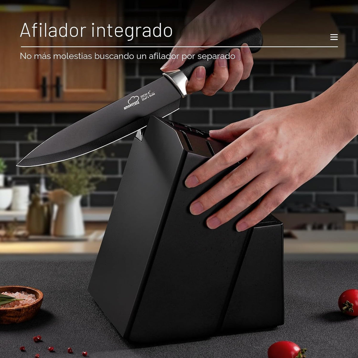 Juego de Cuchillos, Amorston 21 Piezas Juego de Cuchillos de Cocina...