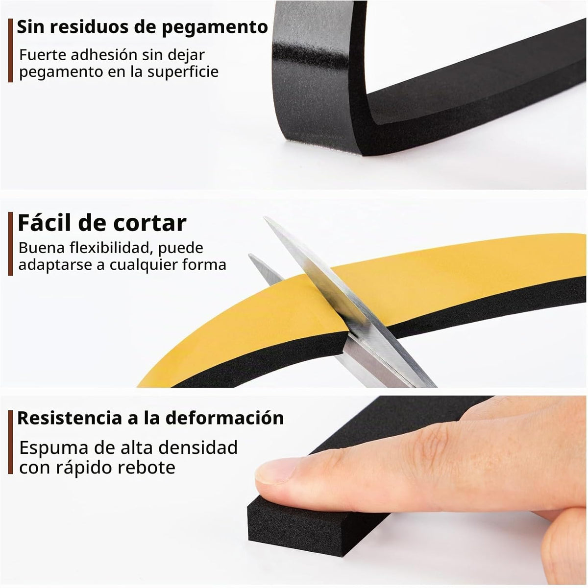 Yotache Tiras de Espuma con Adhesivo 2 Rollos 1" A X 3\/8"...