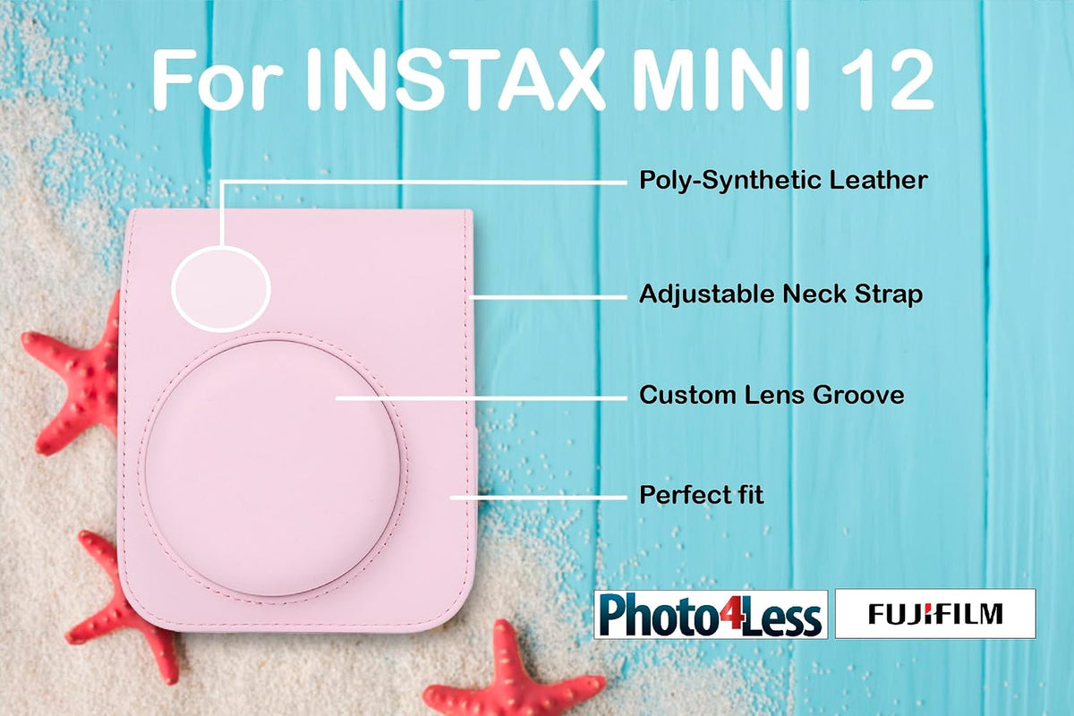 Fujifilm Cámara de película instantánea Instax Mini 12 (rosa flor)...