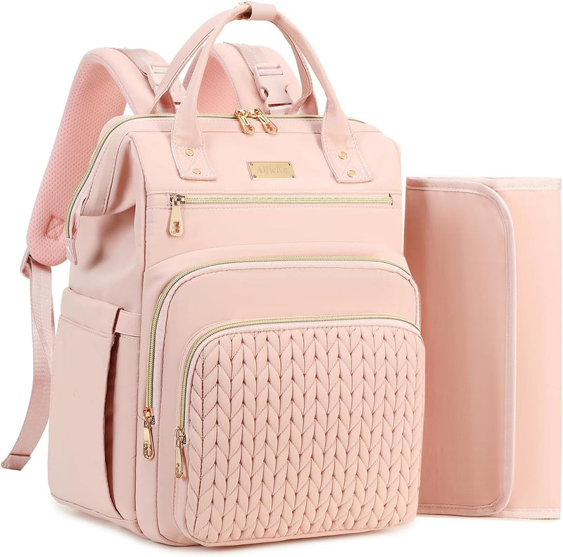 AIJIEKE Bolsa de pañales, mochila grande para pañales de bebé de gr...