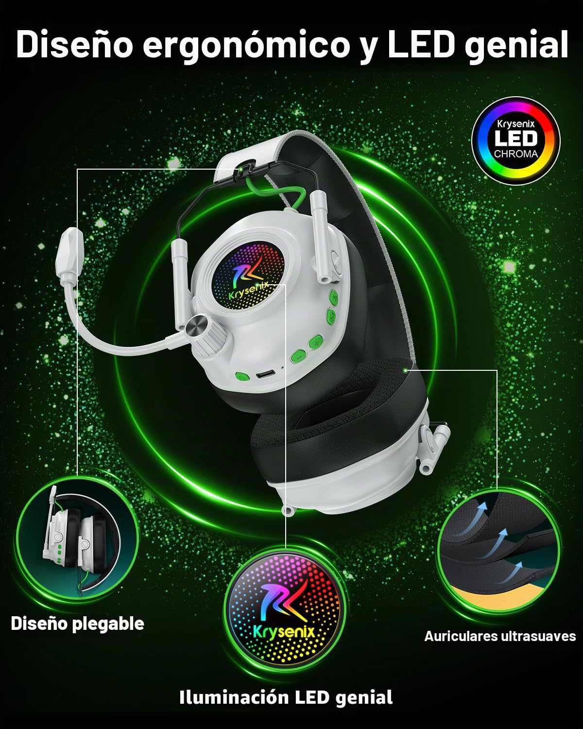 Auriculares inalámbricos para juegos con micrófono para PS5, PS4 y...