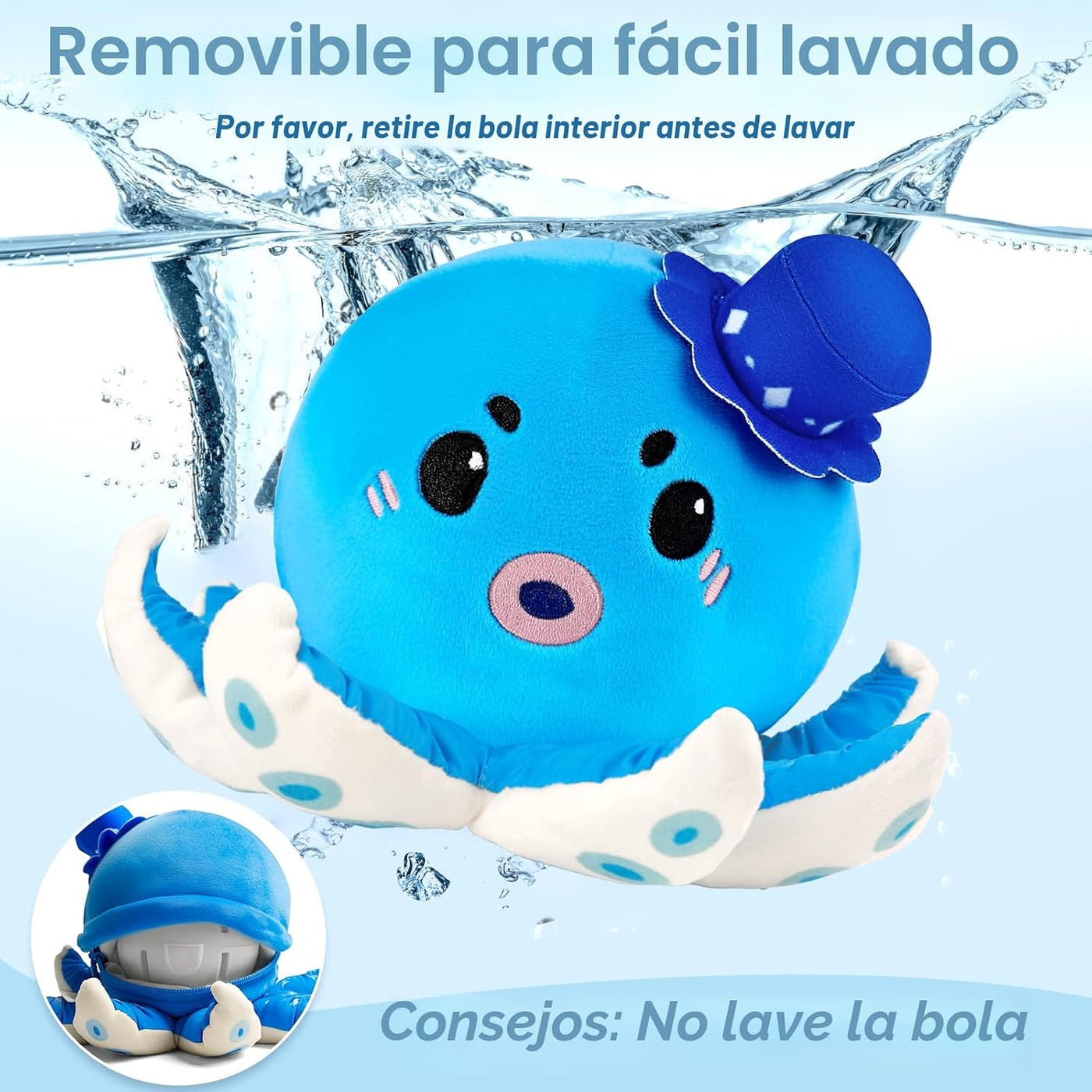 SAIMAND - Juguete musical de peluche de pulpo para gatear, regalo s...