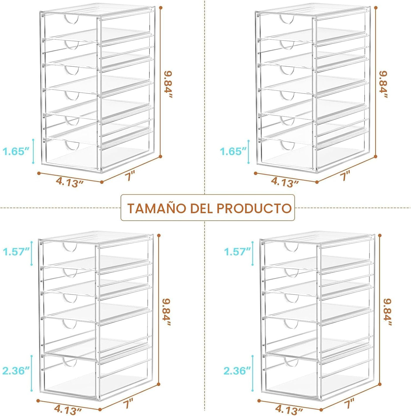 ARSTPEOE Organizador de maquillaje y almacenamiento acrílico de 22...