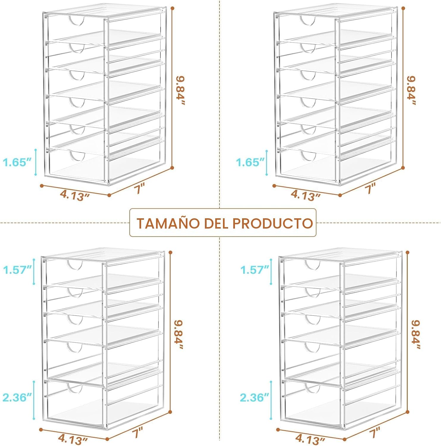 ARSTPEOE Organizador de maquillaje y almacenamiento acrílico de 22...
