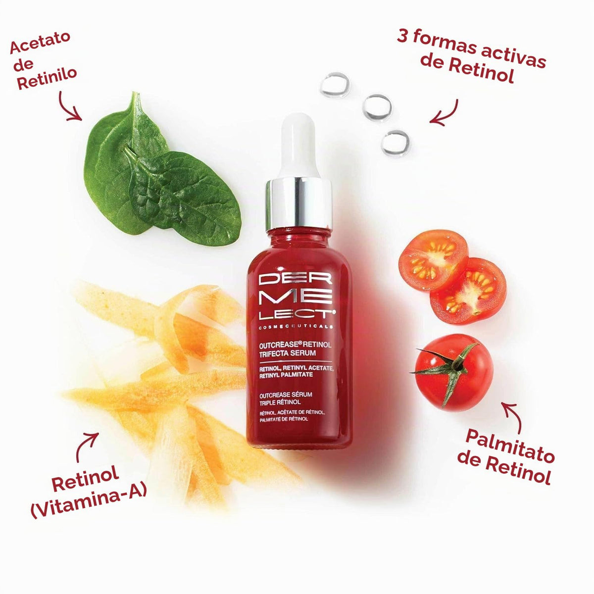 Dermelect Outcrease Retinol Trifecta Serum, 1 fl oz | 3 formas de r...