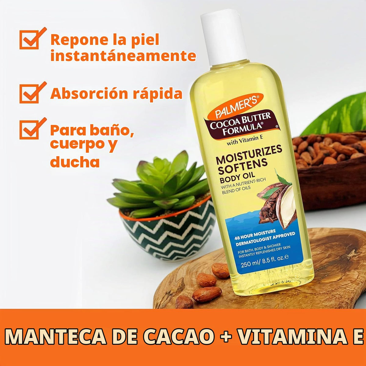 Palmer's Aceite corporal de fórmula de manteca de cacao, 8.50 o...