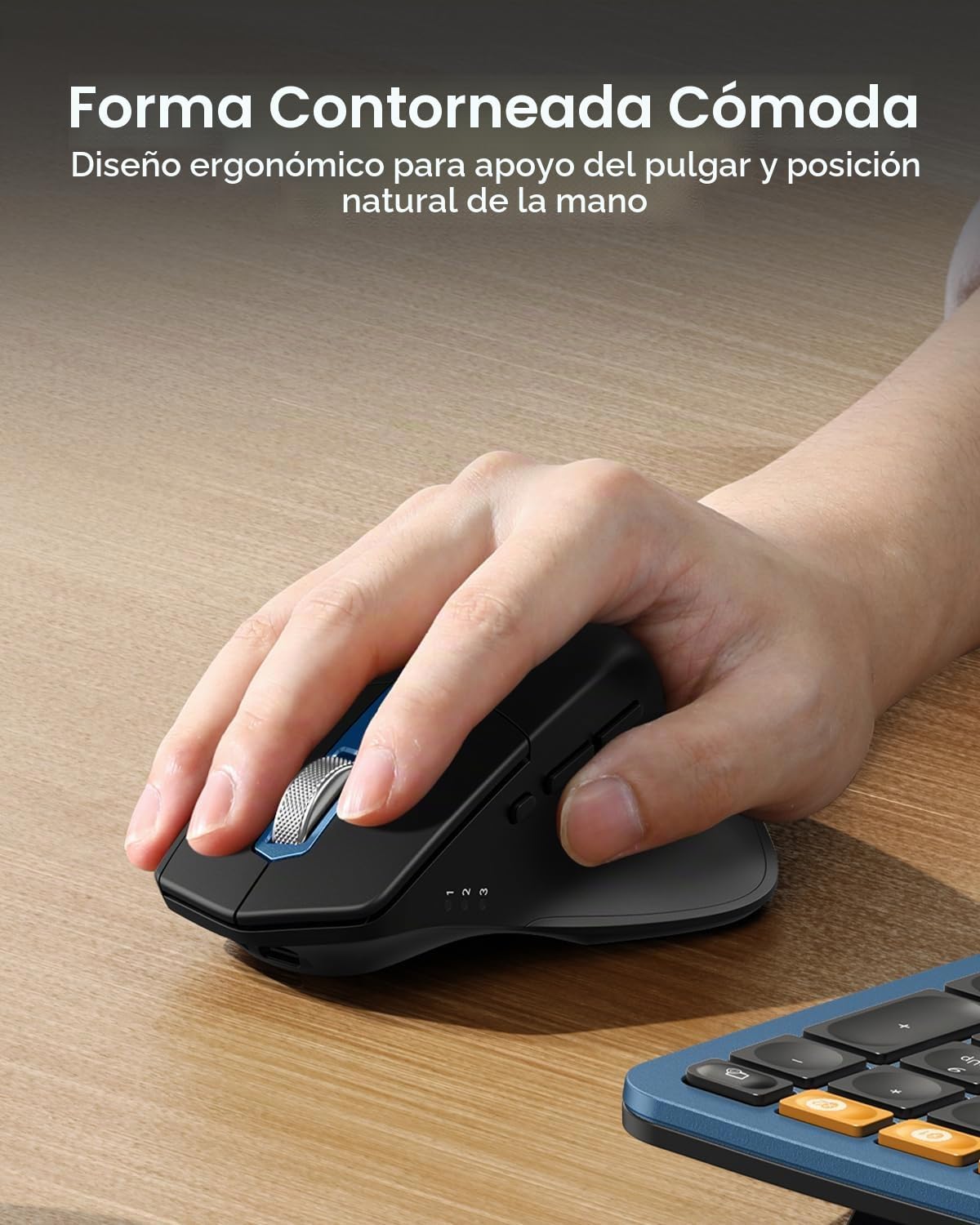 ProtoArc Teclado y ratón inalámbrico ergonómico, EKM01 Plus tamaño...