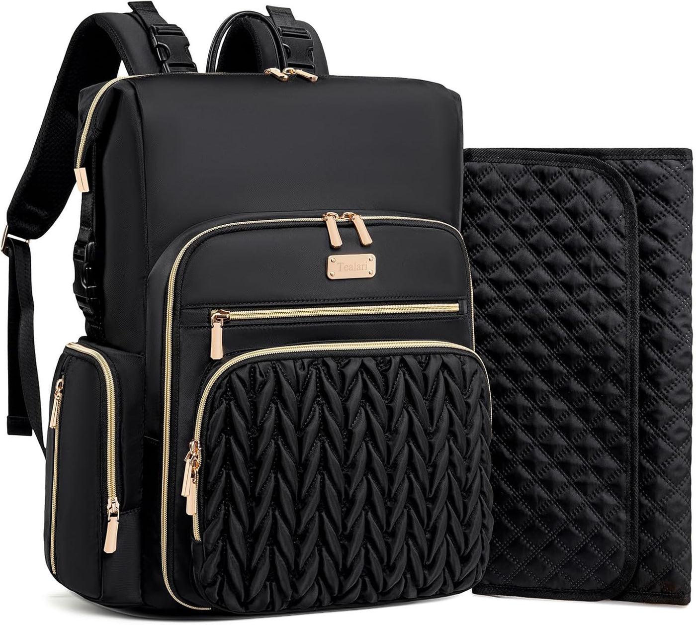Tealari Mochila de pañales convertible 4 en 1, bolsa de pañales gra...