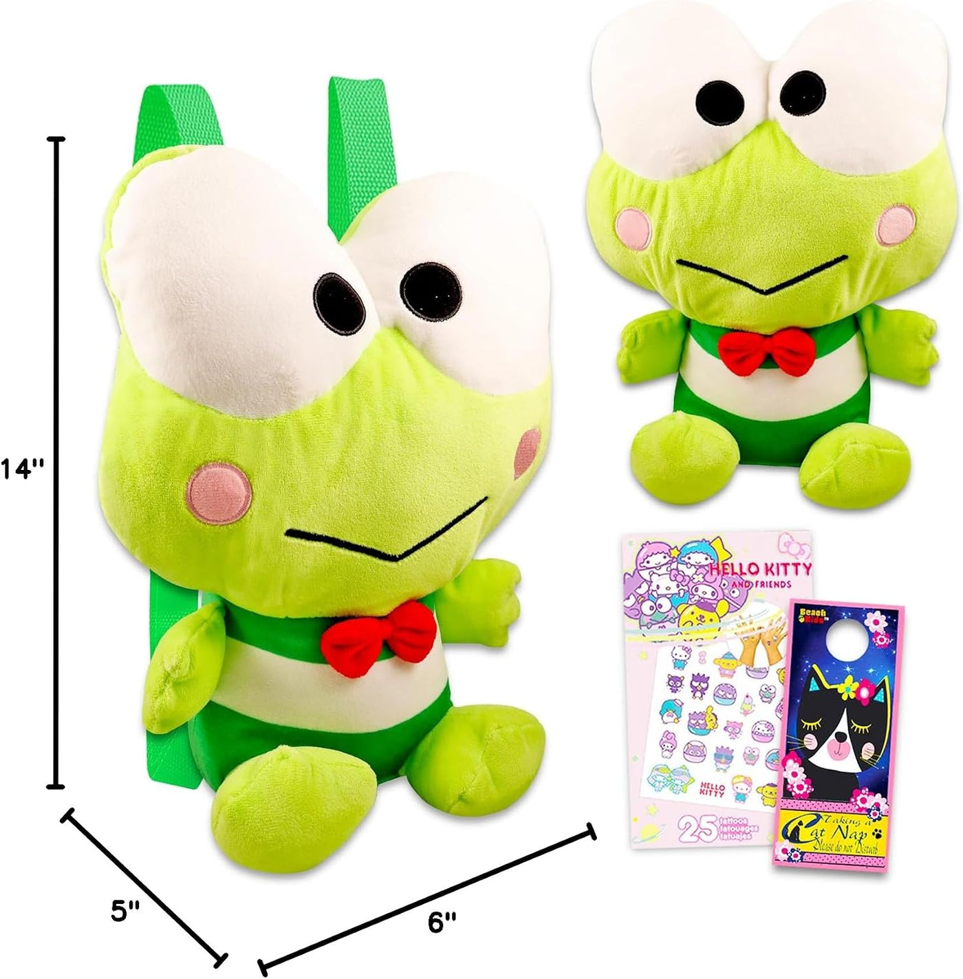 Hello Kitty and Friends Keroppi - Juego de mochila de peluche de 14...