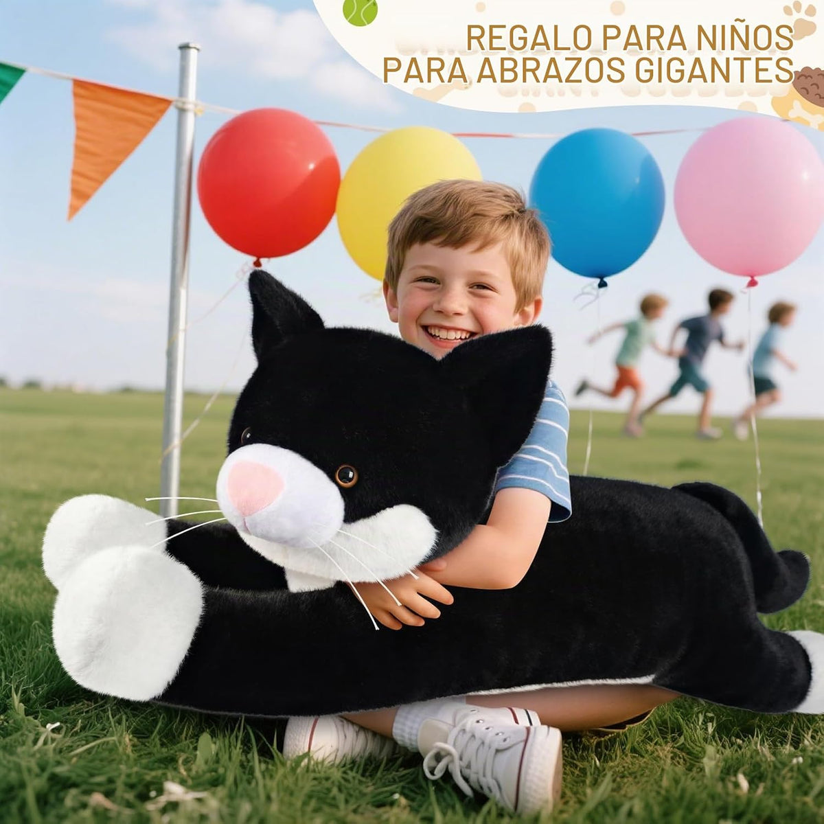 SuzziPals Peluche de Gato Esmoquin Blanco y Negro de 43 pulgadas, J...