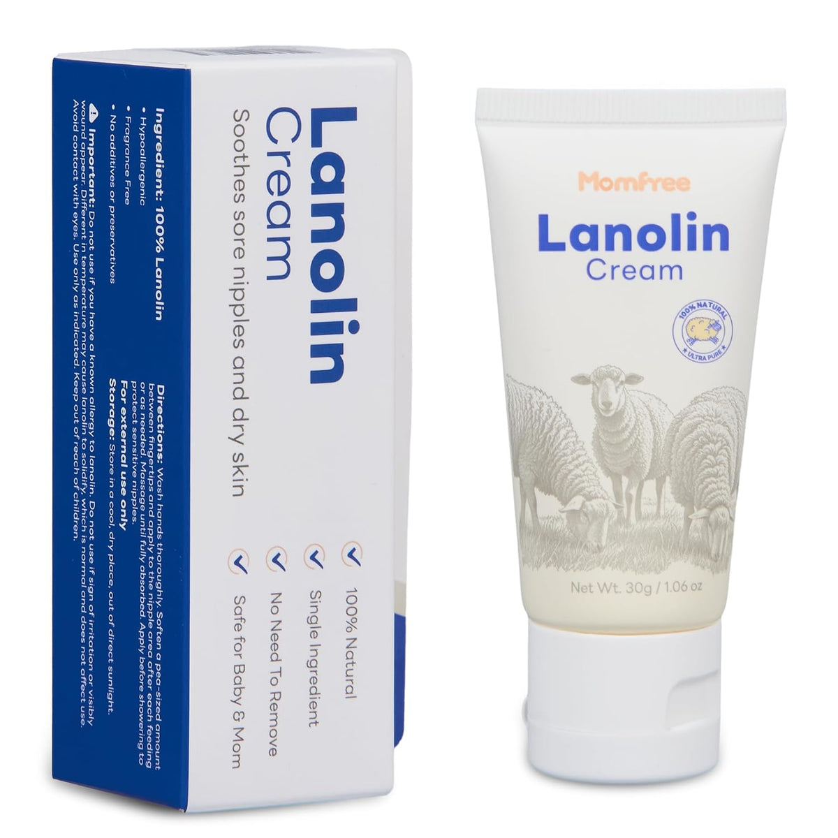 Crema para pezones segura para la lactancia: bálsamo para pezones d...