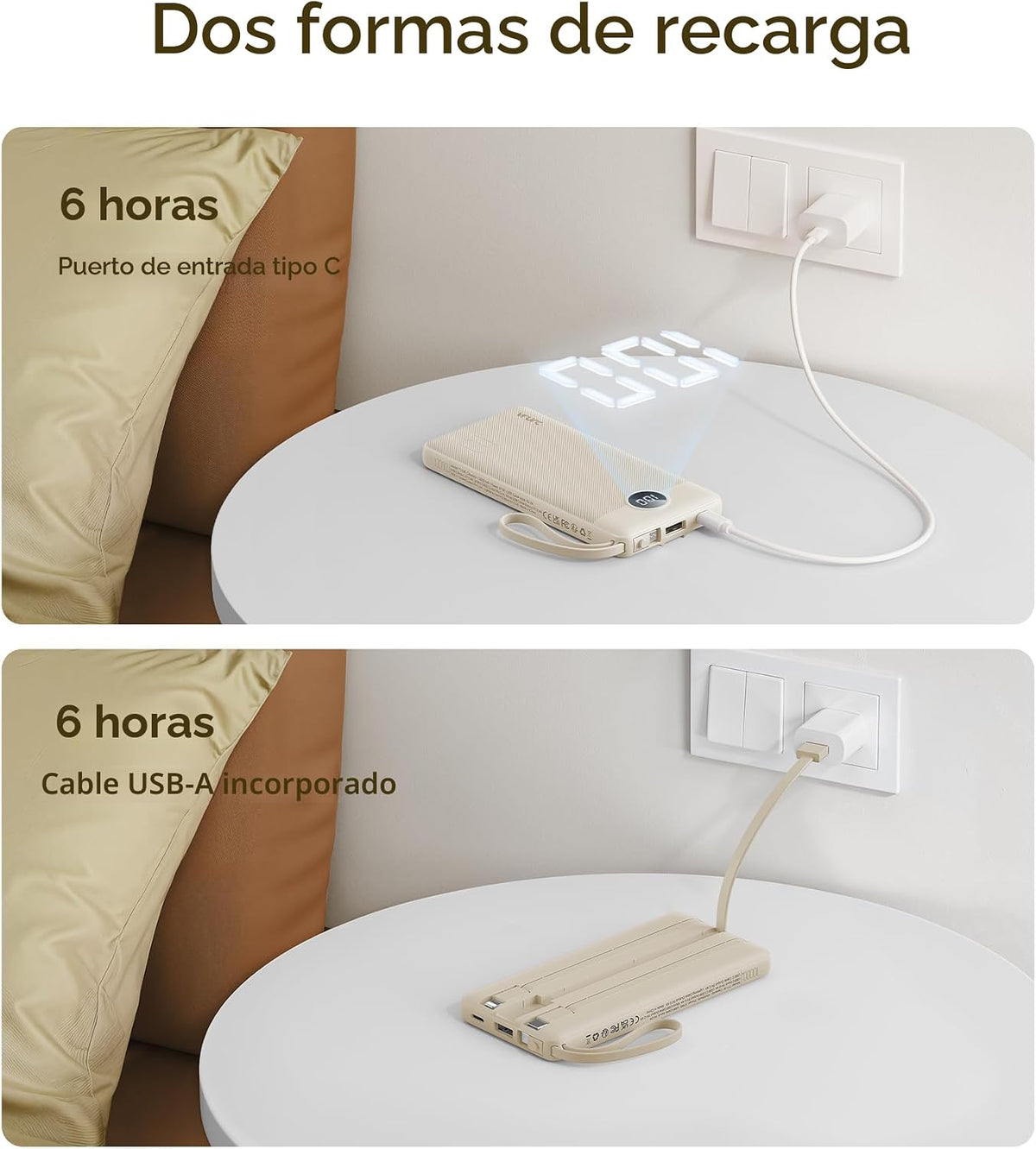 Cargador portátil VRURC, batería de 10000 mAh para viajes esenciale...
