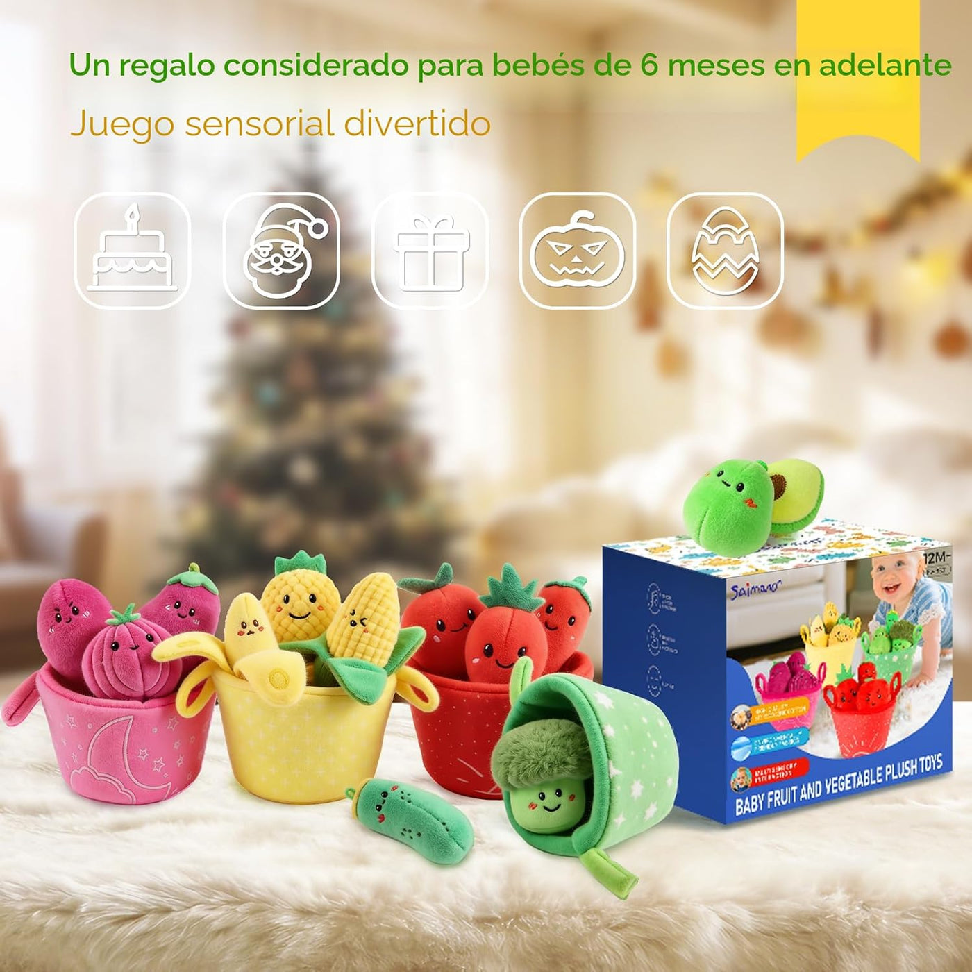 SAIMAND Juguetes para bebés de 6 a 12 meses, 16 piezas Montessori d...