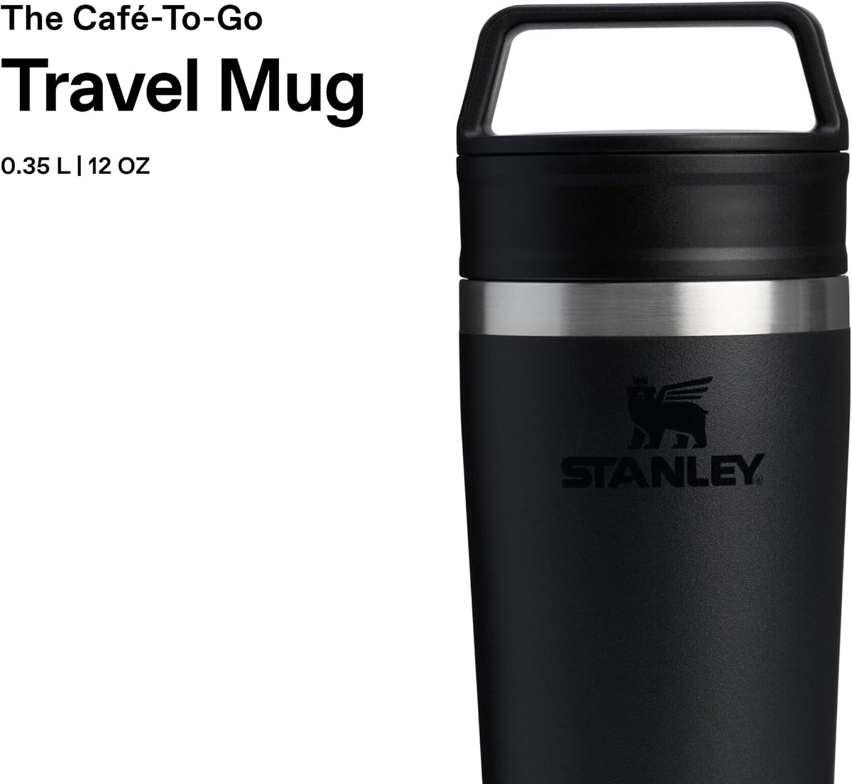 STANLEY 1913 Café to-Go Taza De Viaje 0.35L - Negro | Mantiene 4 ho...