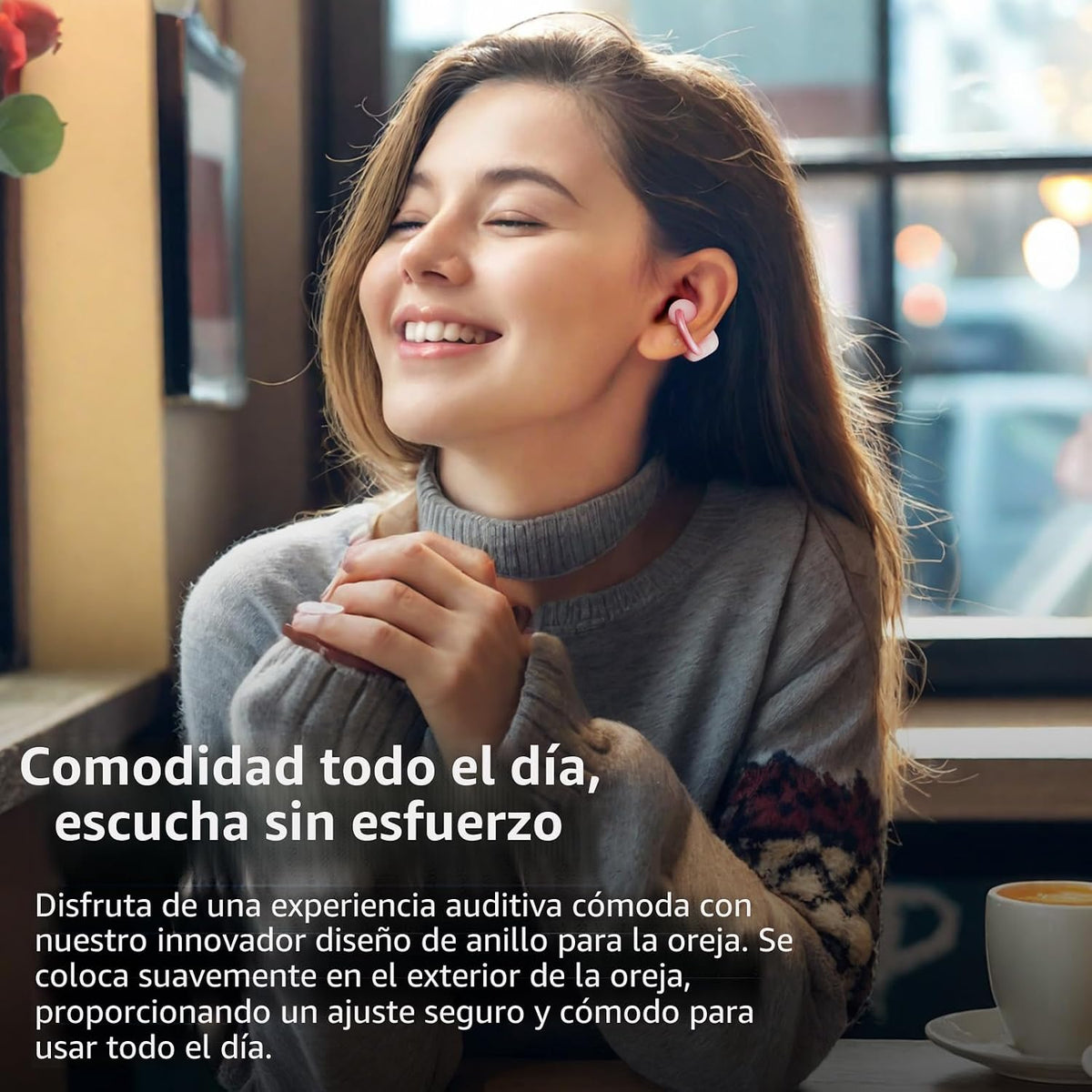 TOZO OpenEarRing - Auriculares de oreja abierta 40H Bluetooth 5.4 l...