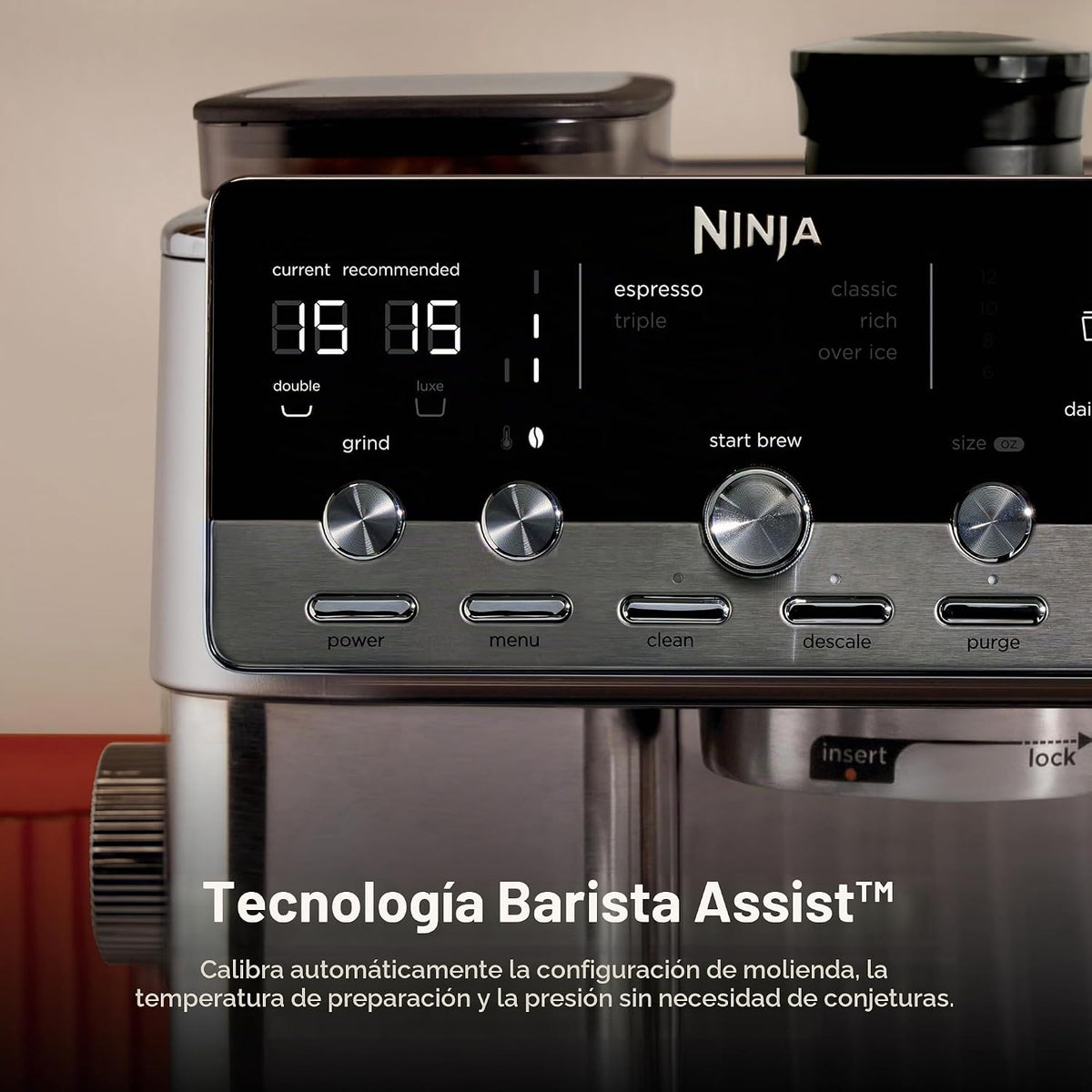 Ninja Luxe Café Mini Plus con AutoFroth, hueso y champán exclusivos...