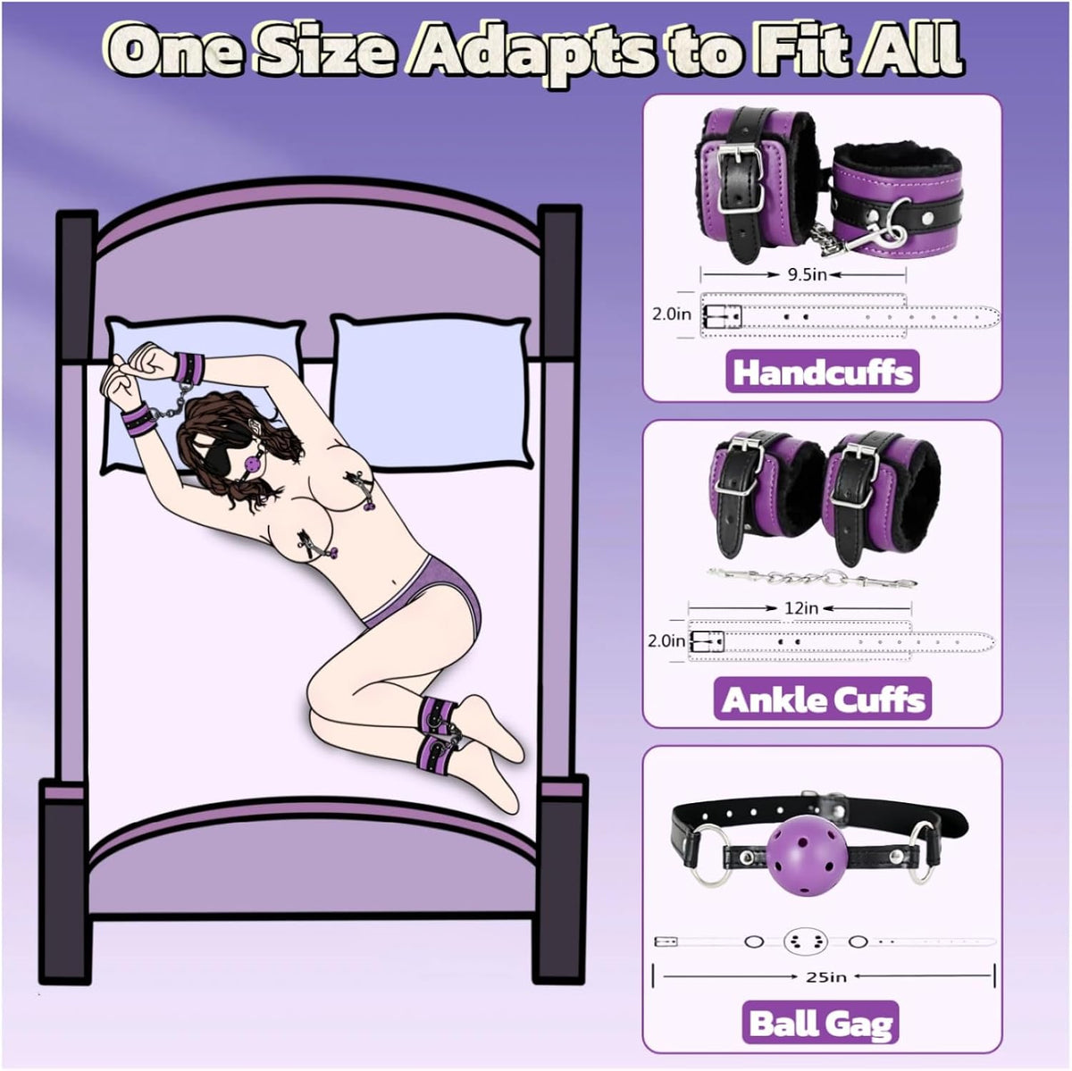 BDSM - Kits de restricción de bondage, 12 piezas, juguetes sexuales...