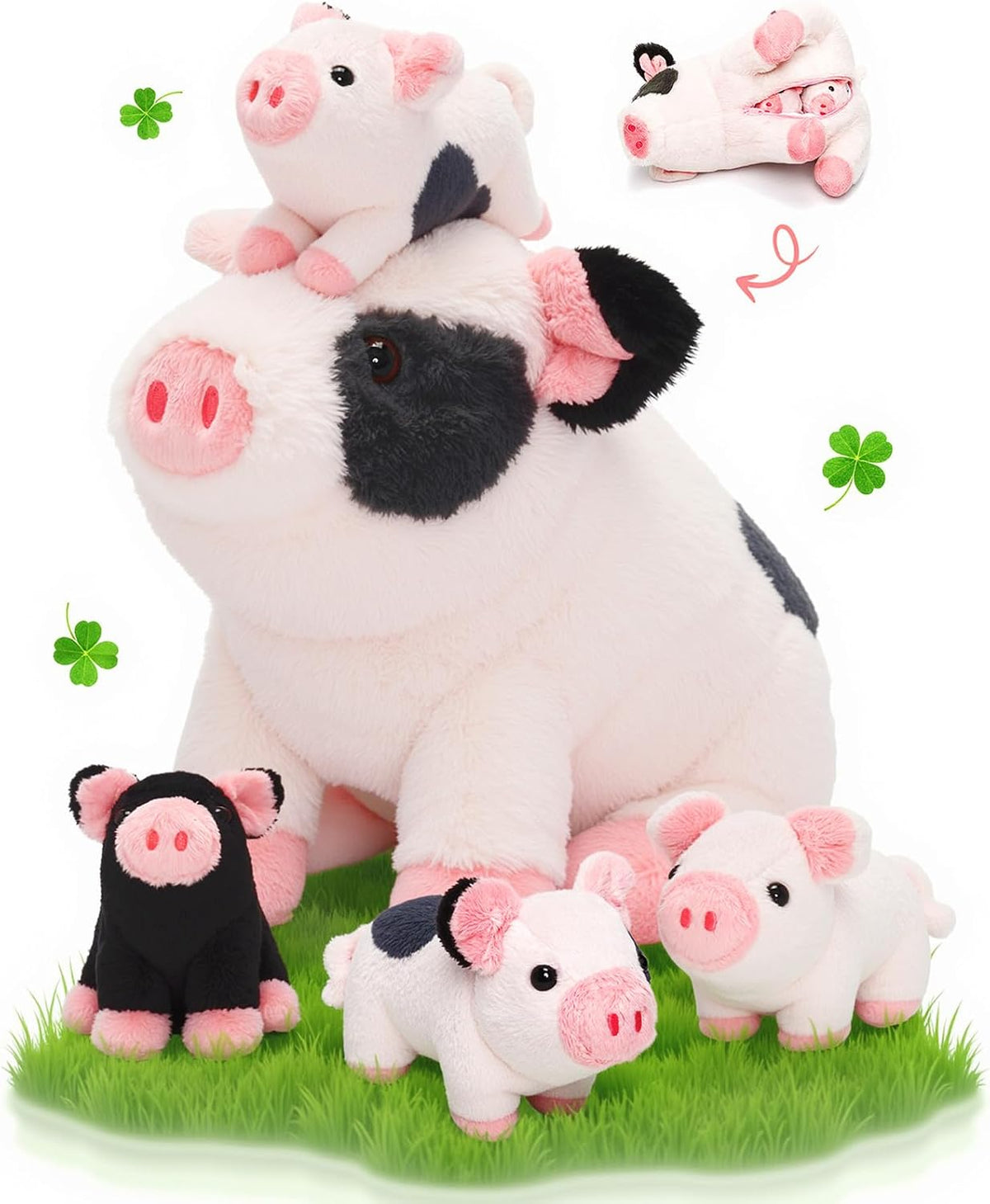 OUOZZZ - Cerdo de peluche 5 en 1 de 11 pulgadas con cremallera | Di...