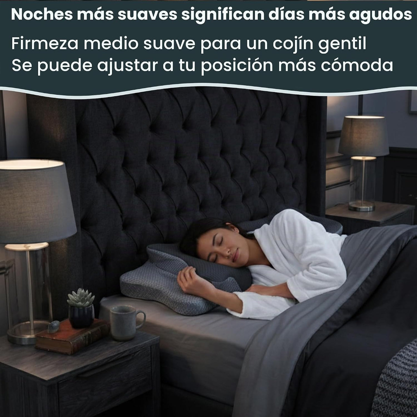 piluxx Almohada cervical ergonómica para dormir \u2013 Almohada cer...