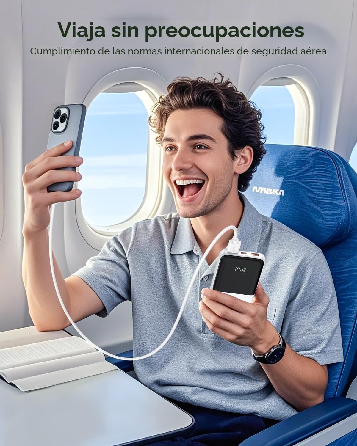 Szfakuer Cargador portátil, banco de energía delgado de 10000 mAh,...