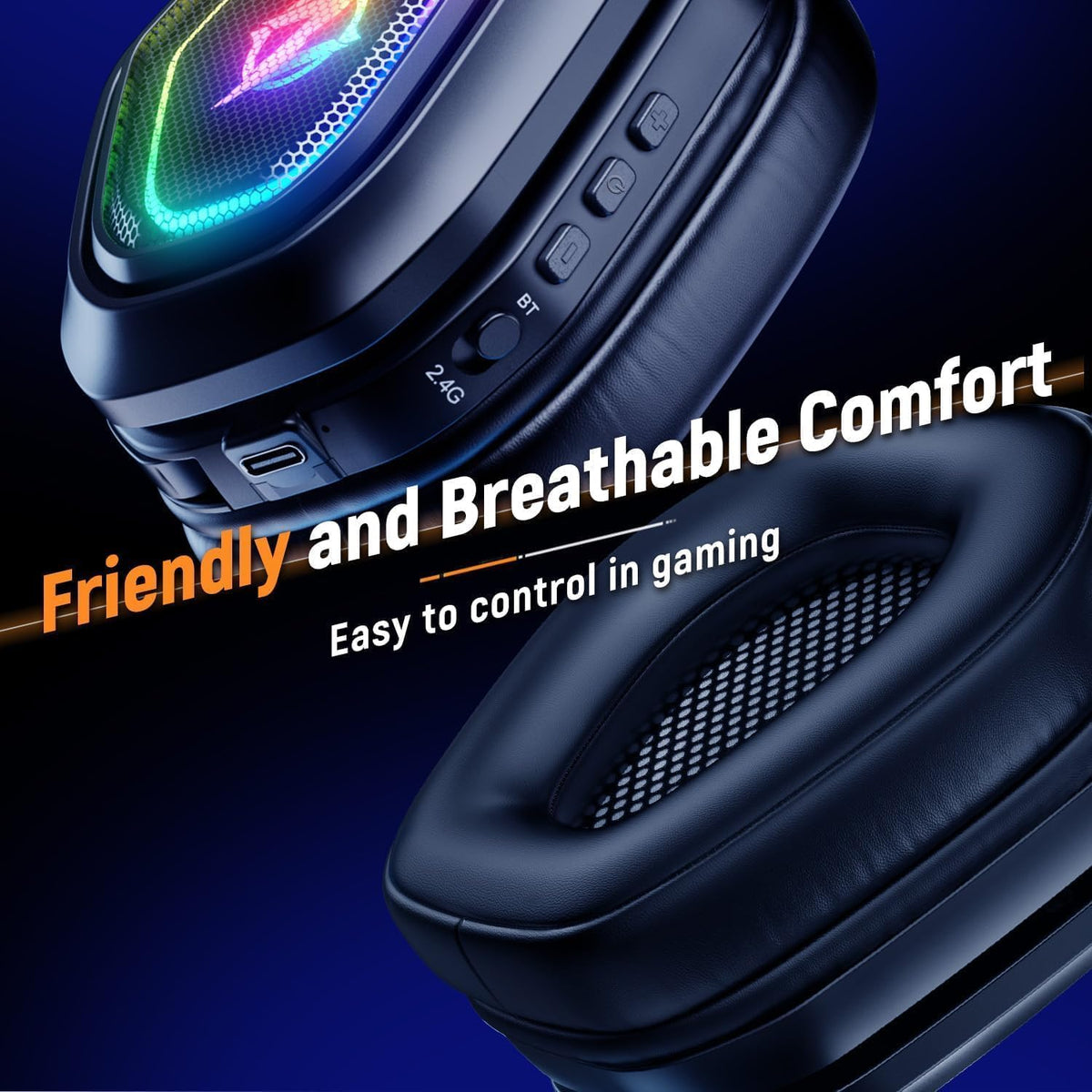 Ozeino Auriculares inalámbricos para juegos con micrófono abatible,...