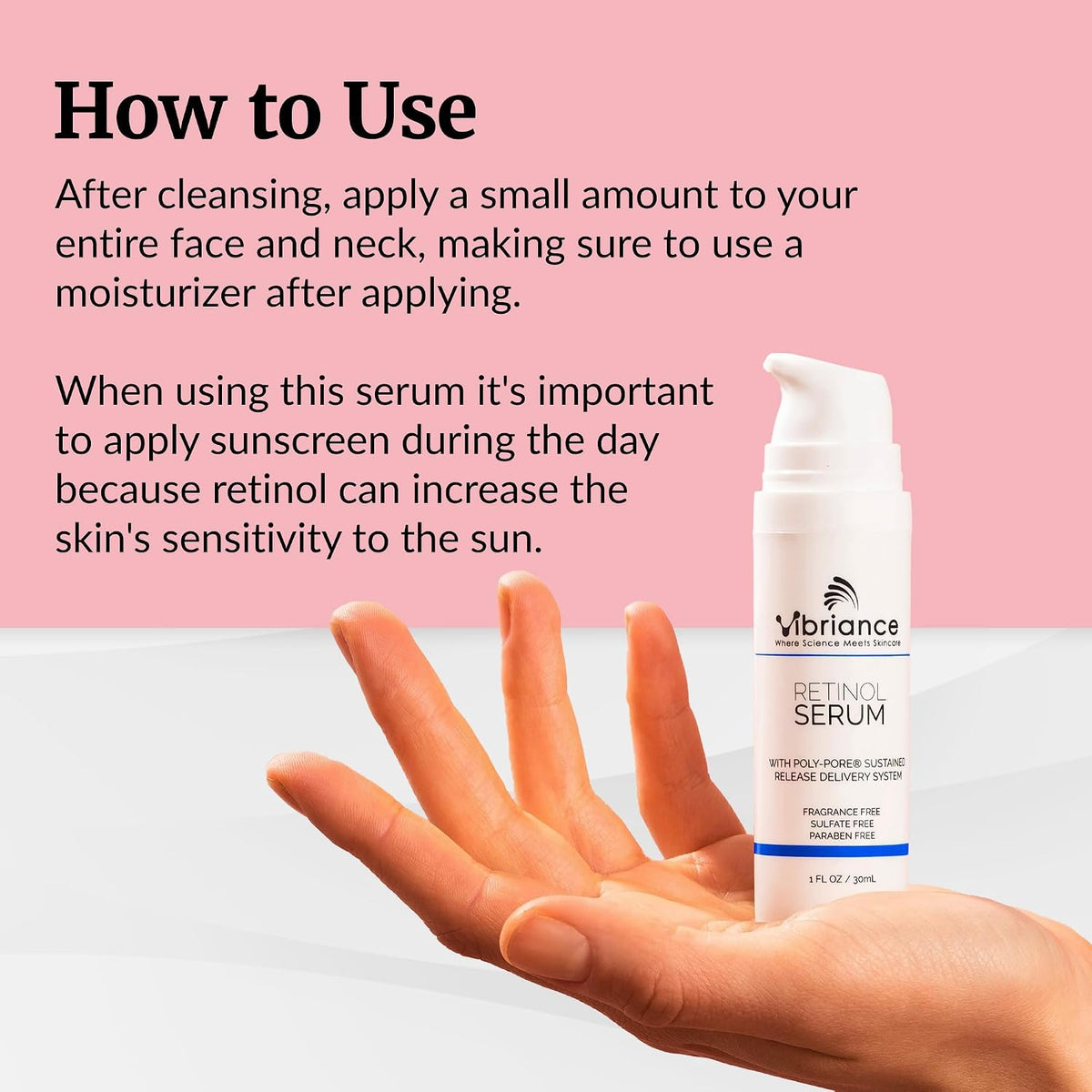 Vibriance Suero de retinol para cara, reduce la apariencia de arrug...