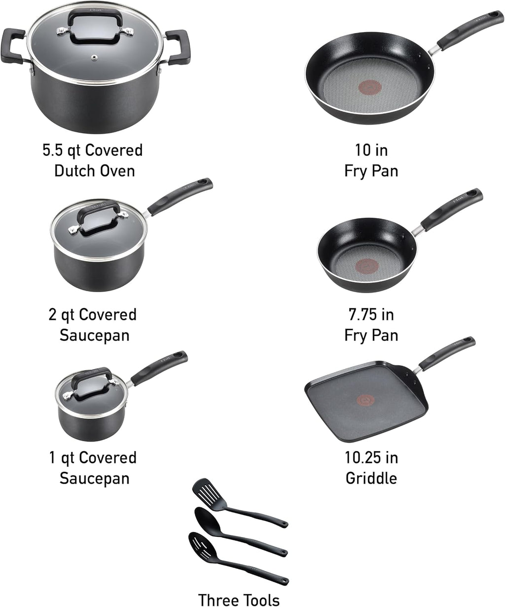 T-fal Signature - Juego de utensilios de cocina antiadherentes de 1...