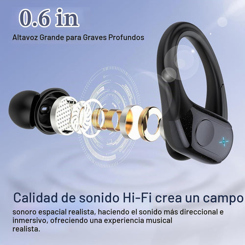 75H Sports - Auriculares inalámbricos Bluetooth 5.4 con graves prof...