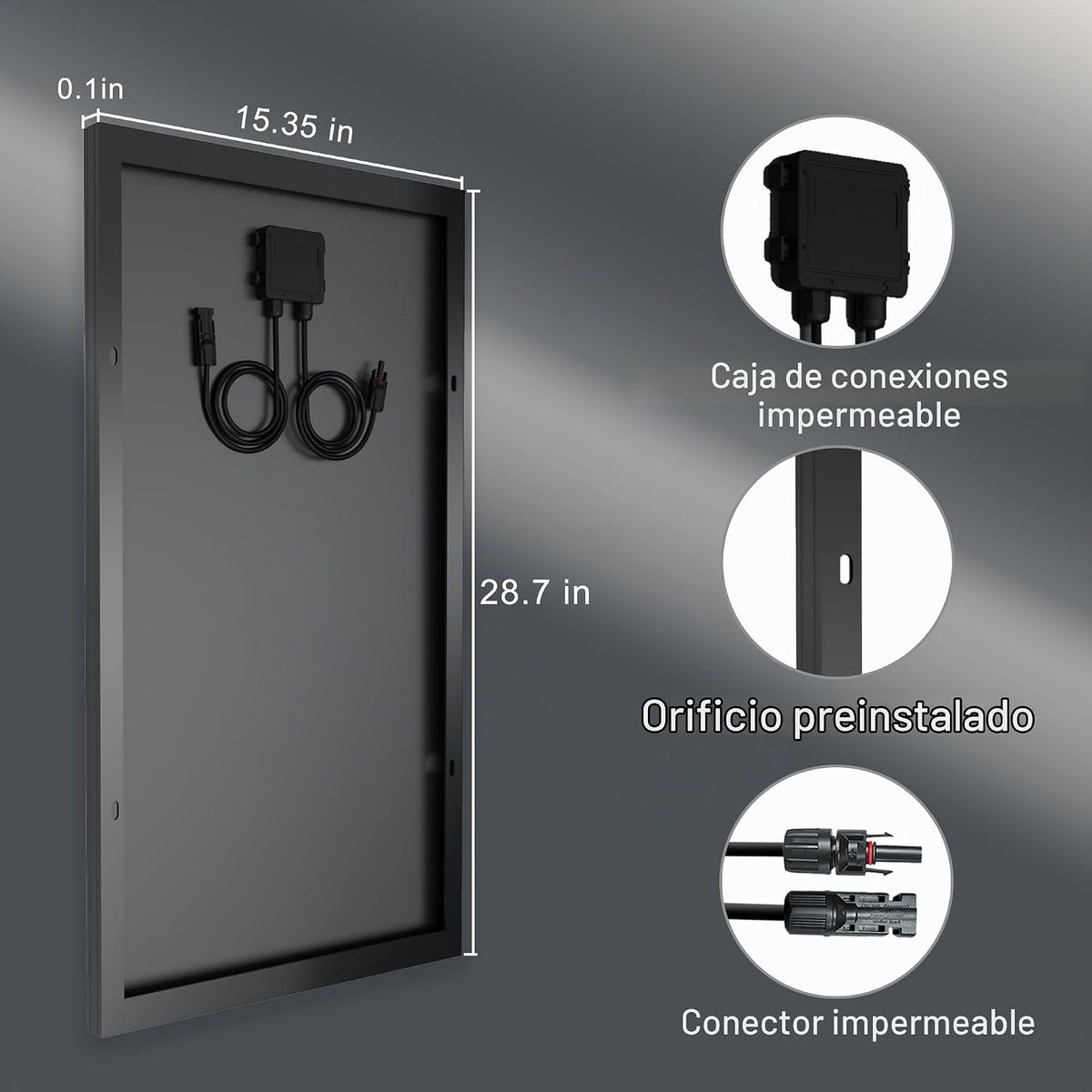 WUZECK - Kit de panel solar de 50 vatios y 12 voltios para sistema...