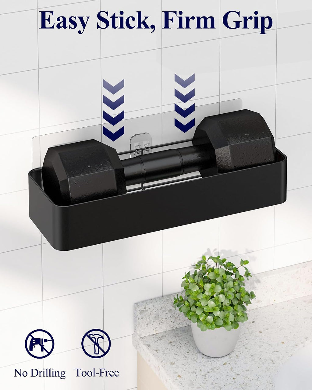 Kitsure Organizador adhesivo para ducha, paquete de 6, estantes de...