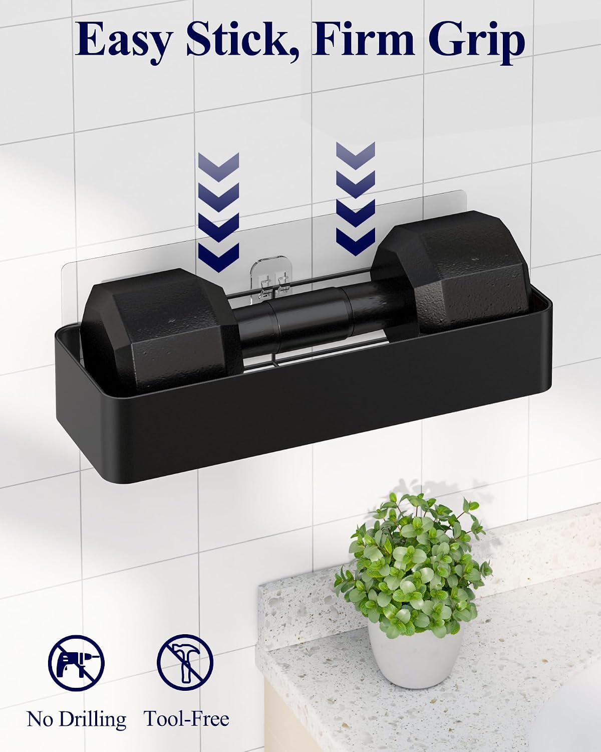 Kitsure Organizador adhesivo para ducha, paquete de 6, estantes de...