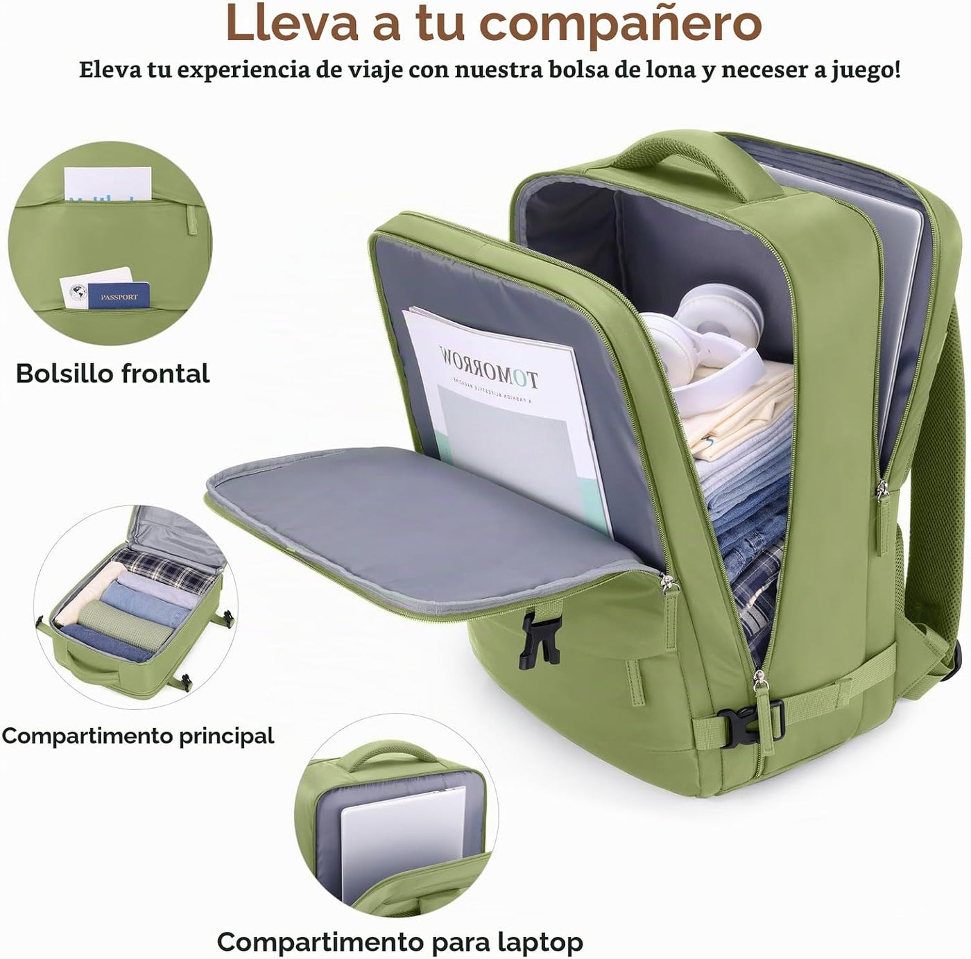 UKEIN Juego de equipaje con mochila, equipaje de mano de policarbon...