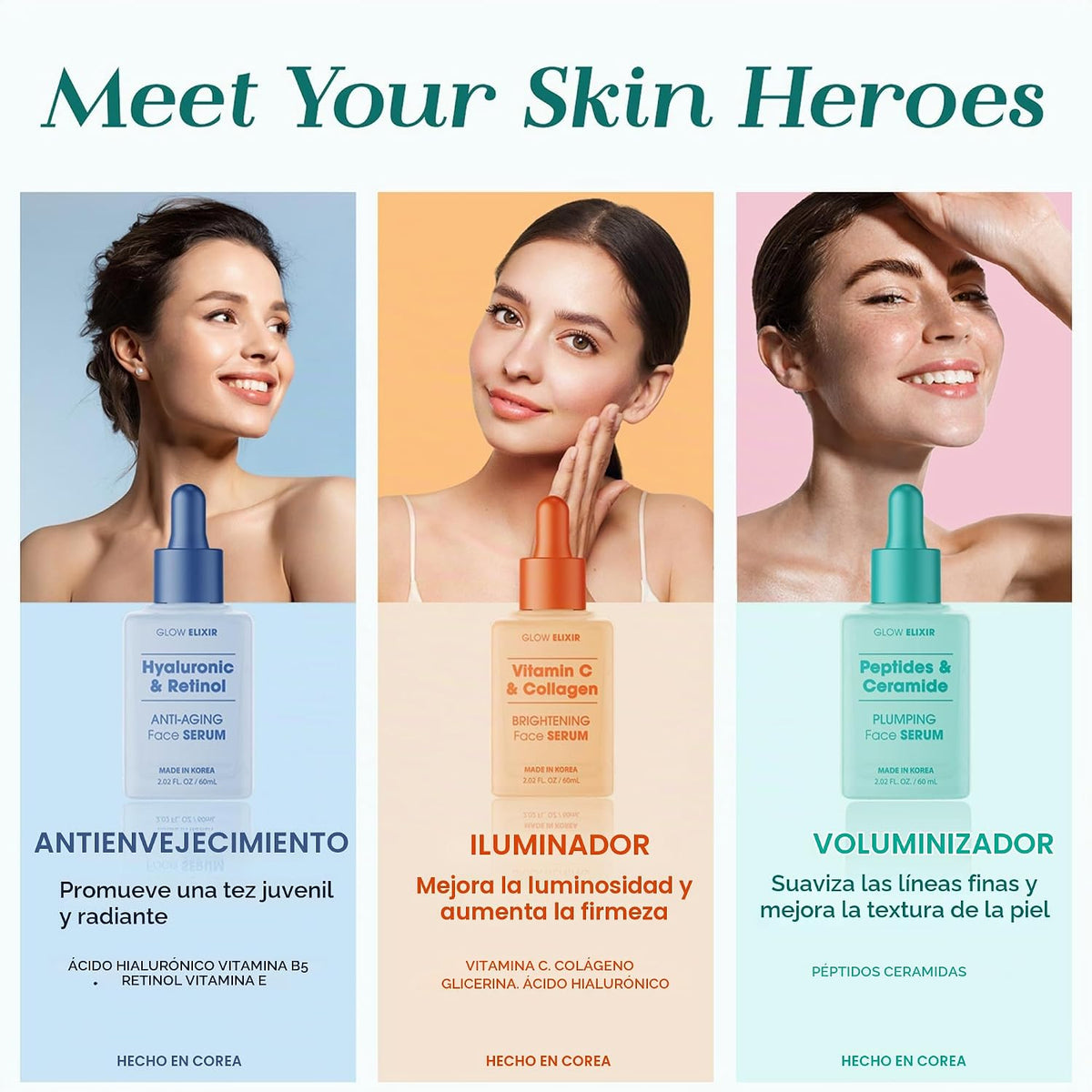 Glow Elixir Peptides Serum para la cara con ceramida \u2013 Dermato...