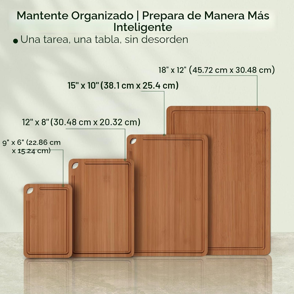 Tabla de cortar de bambú, tablas de cortar de madera duradera para...