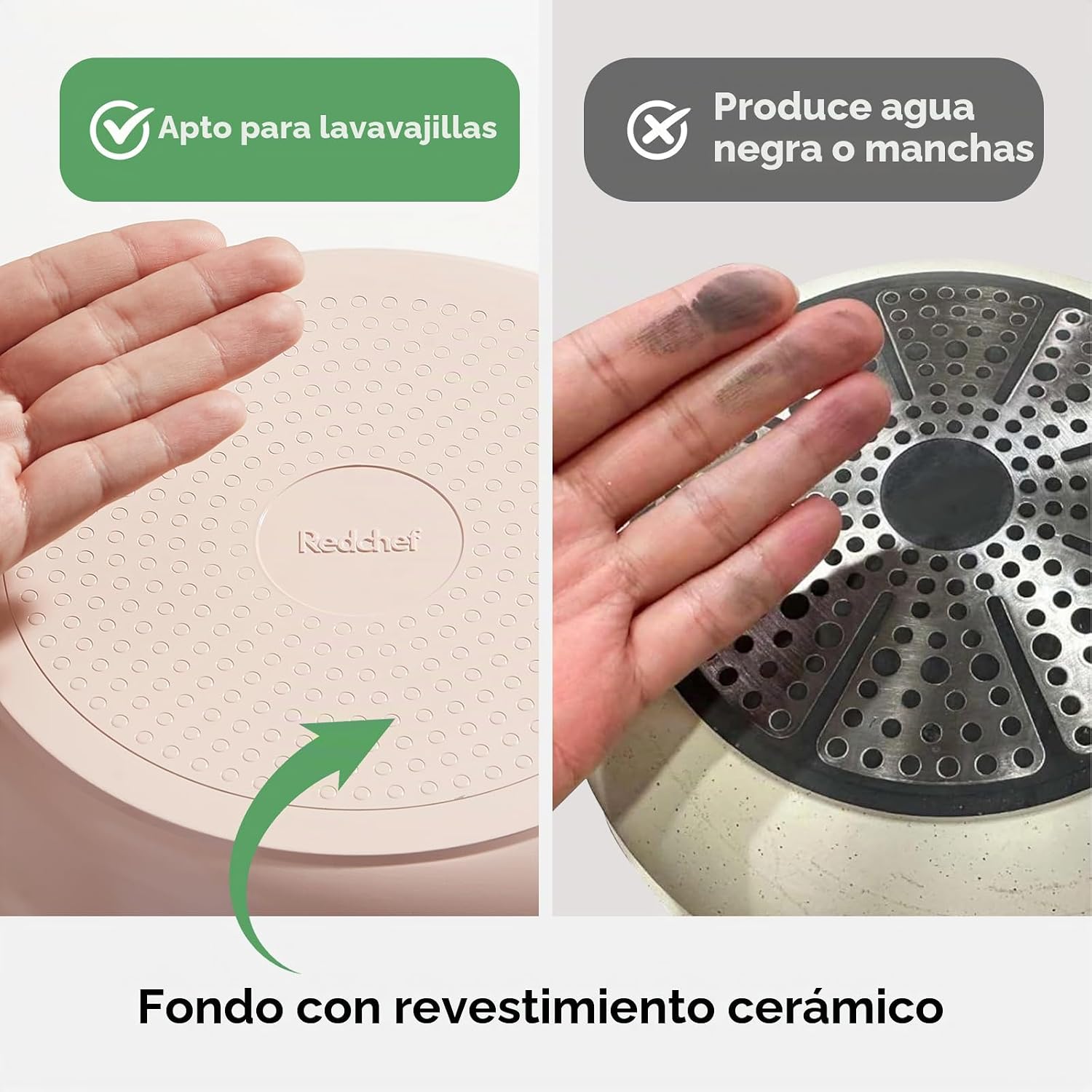 Redchef Juego de utensilios de cocina de cerámica, ollas y sartenes...