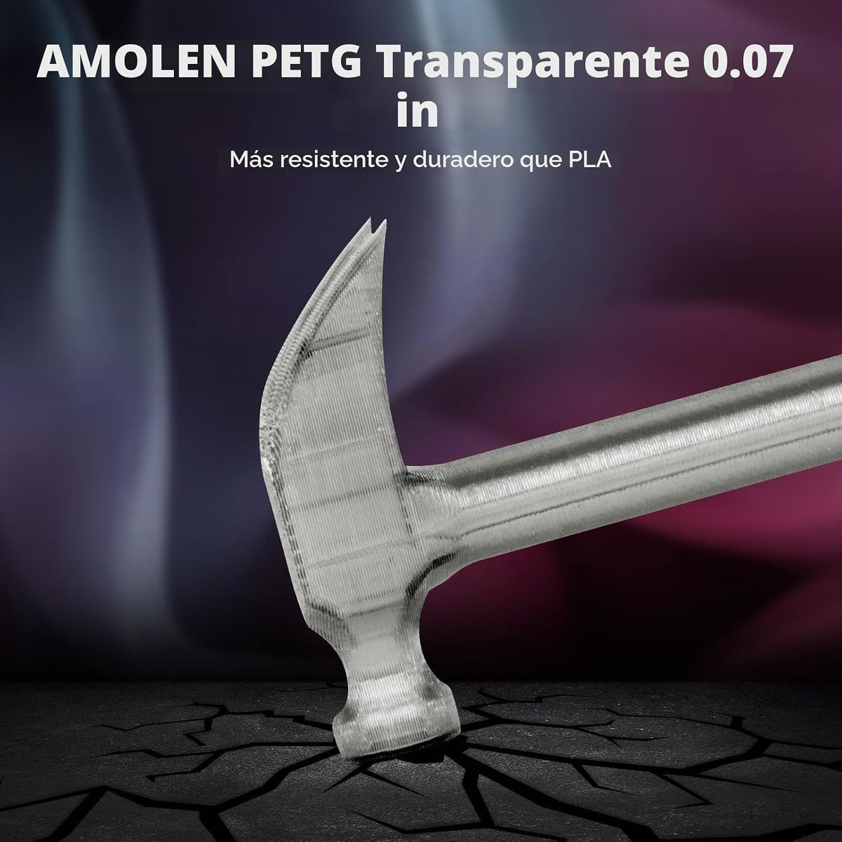 AMOLEN Filamento de impresora 3D transparente PETG Rapid de 0.07 in...
