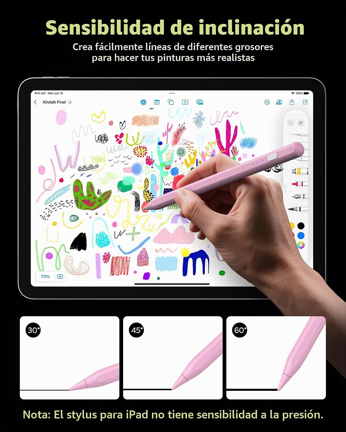 Moko Lápiz para iPad (A16) 11ª 10ª generación, carga rápida USB-C,...