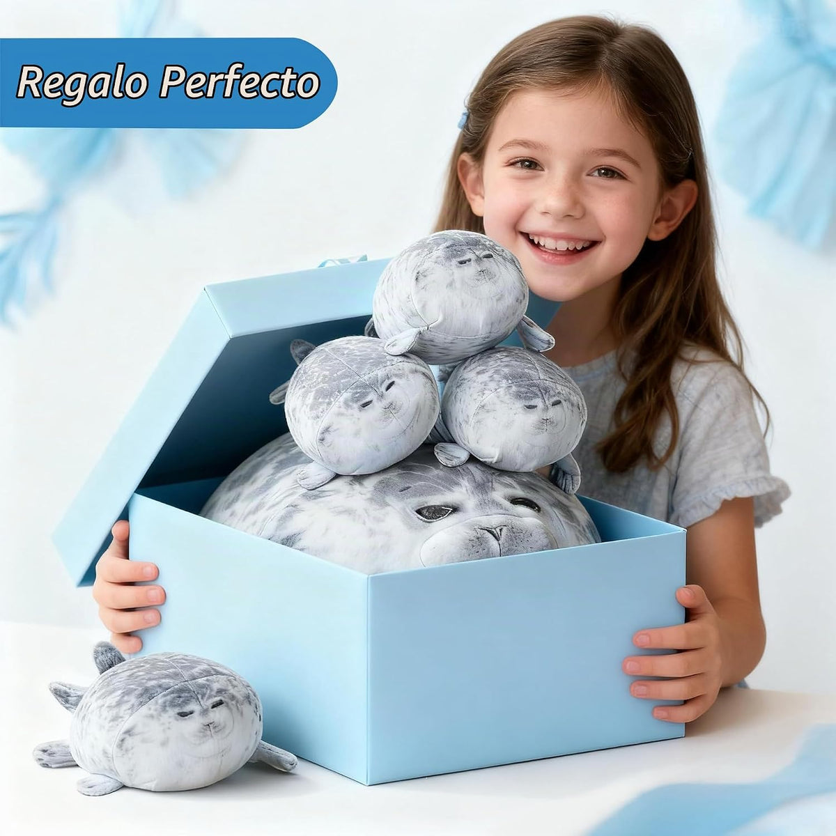 LUXSIT Almohada gordita de 20 pulgadas con 4 bebés, almohada de fel...