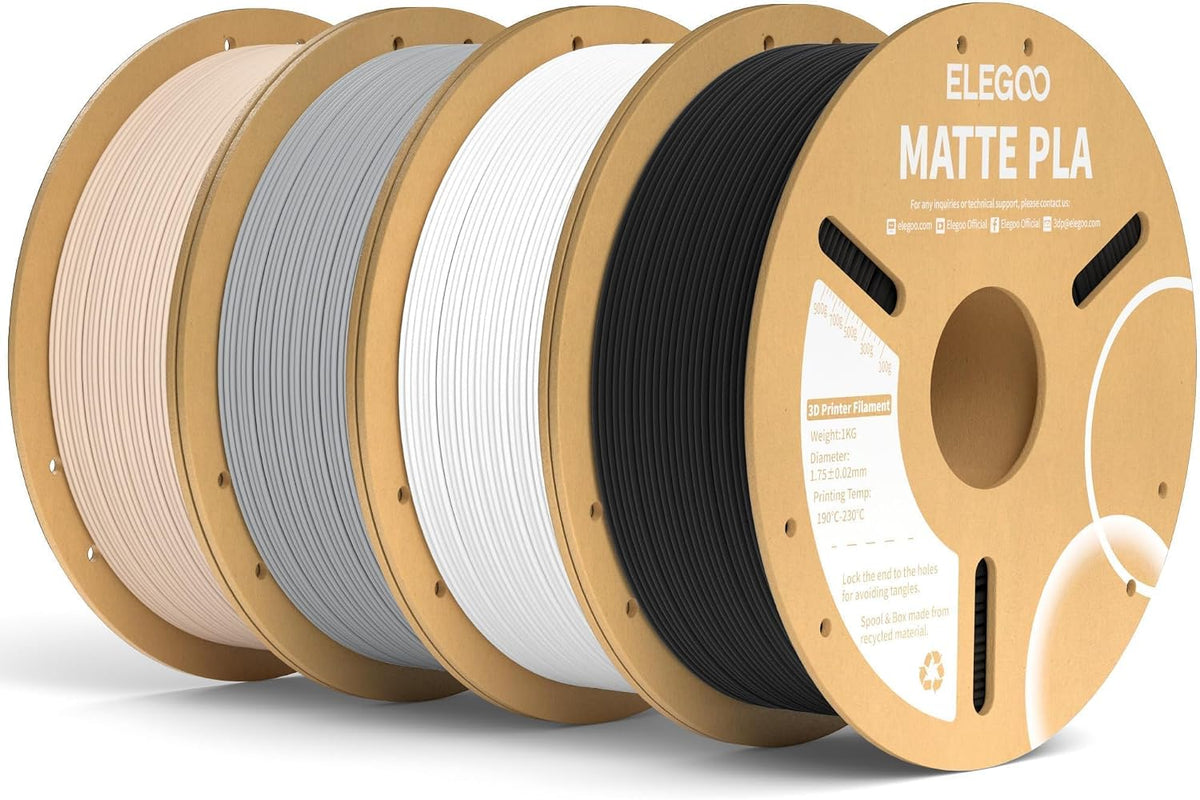 ELEGOO- Filamentos PLA mate p\/impresora 3D, 8.8 lb (4 kg) total (2...