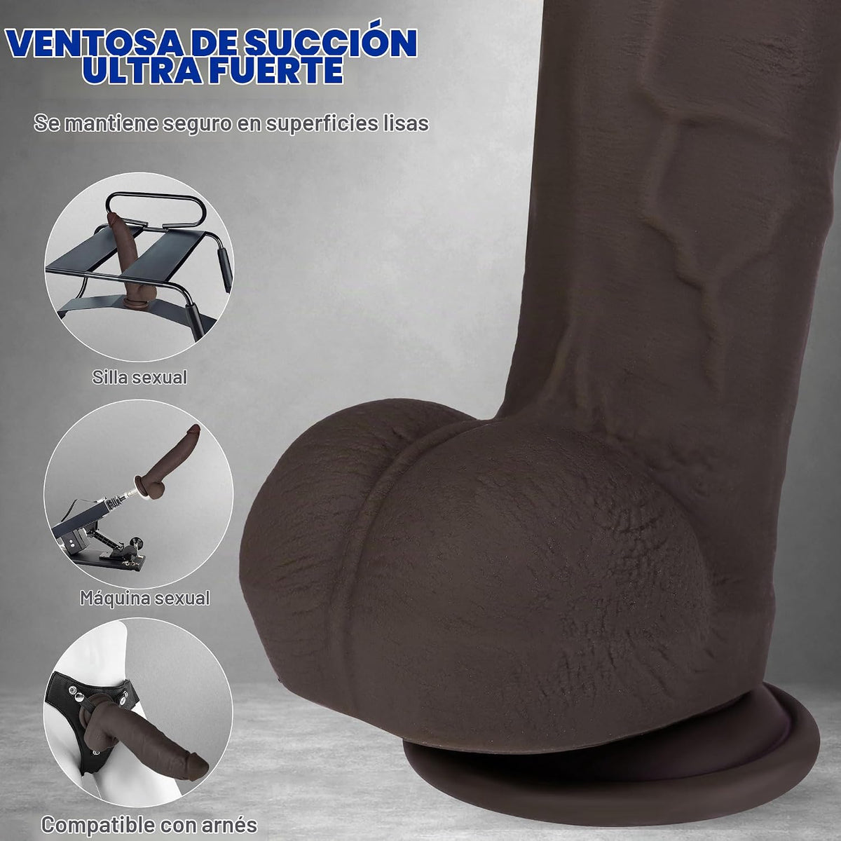 Consolador negro grande y grueso de 12 pulgadas, consolador gigante...