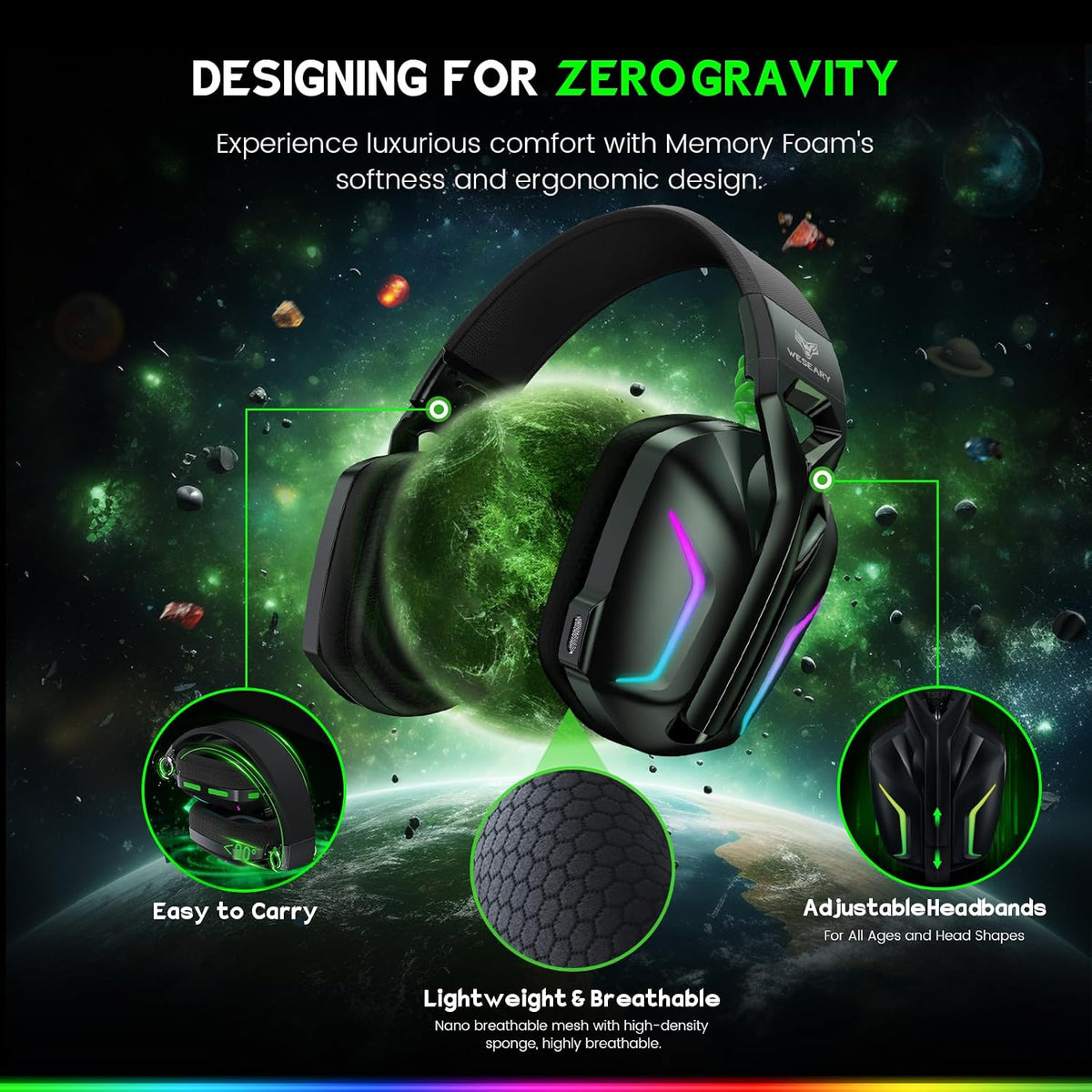 WESEARY Auriculares inalámbricos para juegos para Xbox Series X|S |...